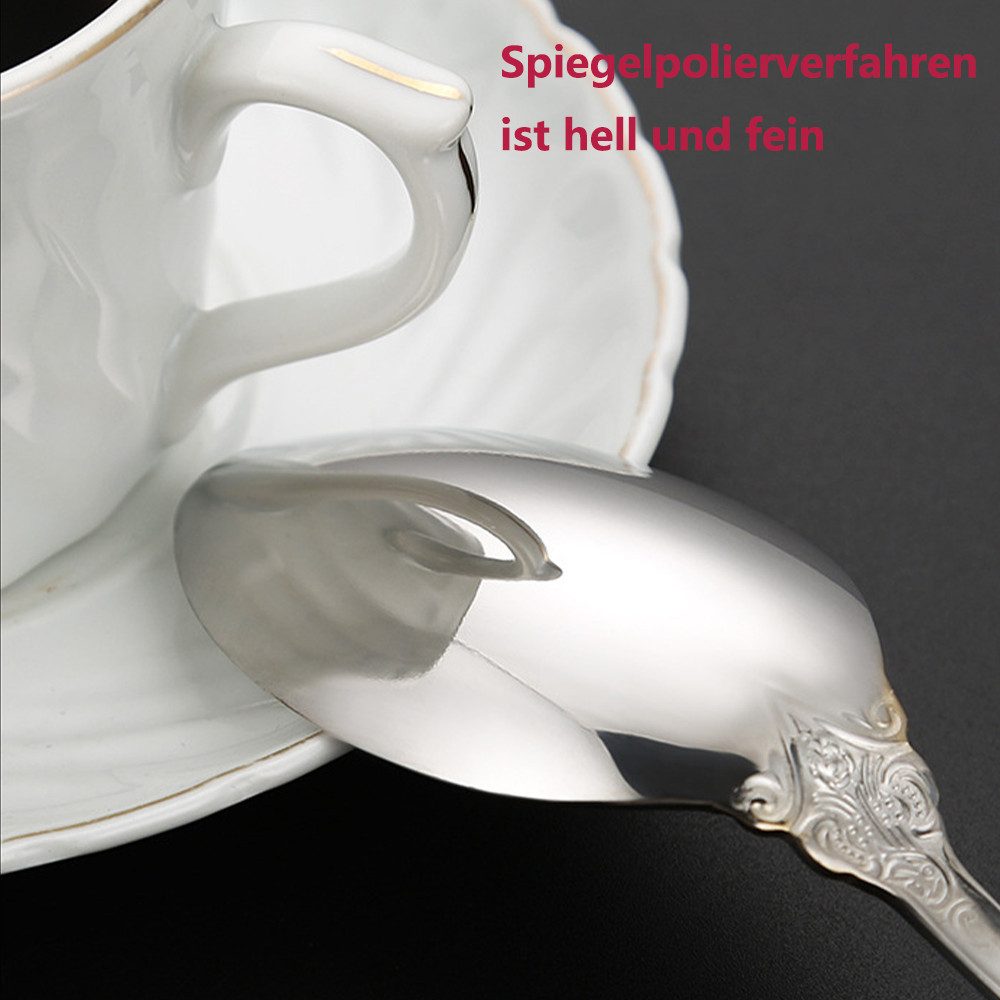 PFCTART Besteck-Set 24-teiliges Edelstahl Besteck Set in Silber für 6 Personen (24-tlg), 6 Personen, Bestehend aus Messer, Gabel, Löffel Teelöffel – Geschirrset – Bild 5 von 5