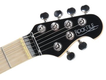 Rocktile E-Gitarre Pro MM250-MB elektrische Gitarre, Vintage String Thru Tremolo