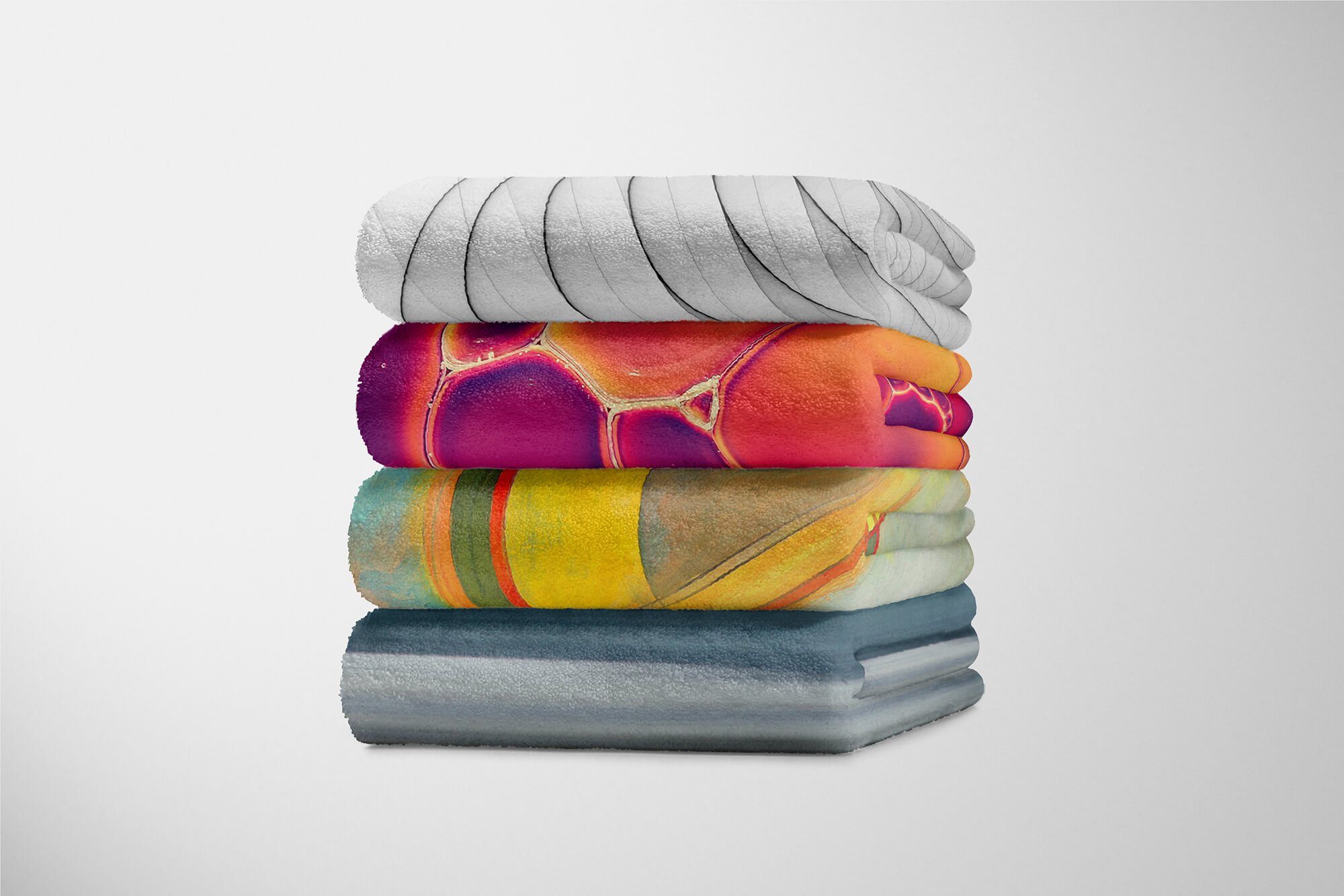 Sinus Art Handtuch Fotomotiv Handtücher Handtuch Strandhandtuch Saunatuch mit Baumwolle-Polyester-Mix Abstrakt Kuscheldecke (1-St), Farben Formen