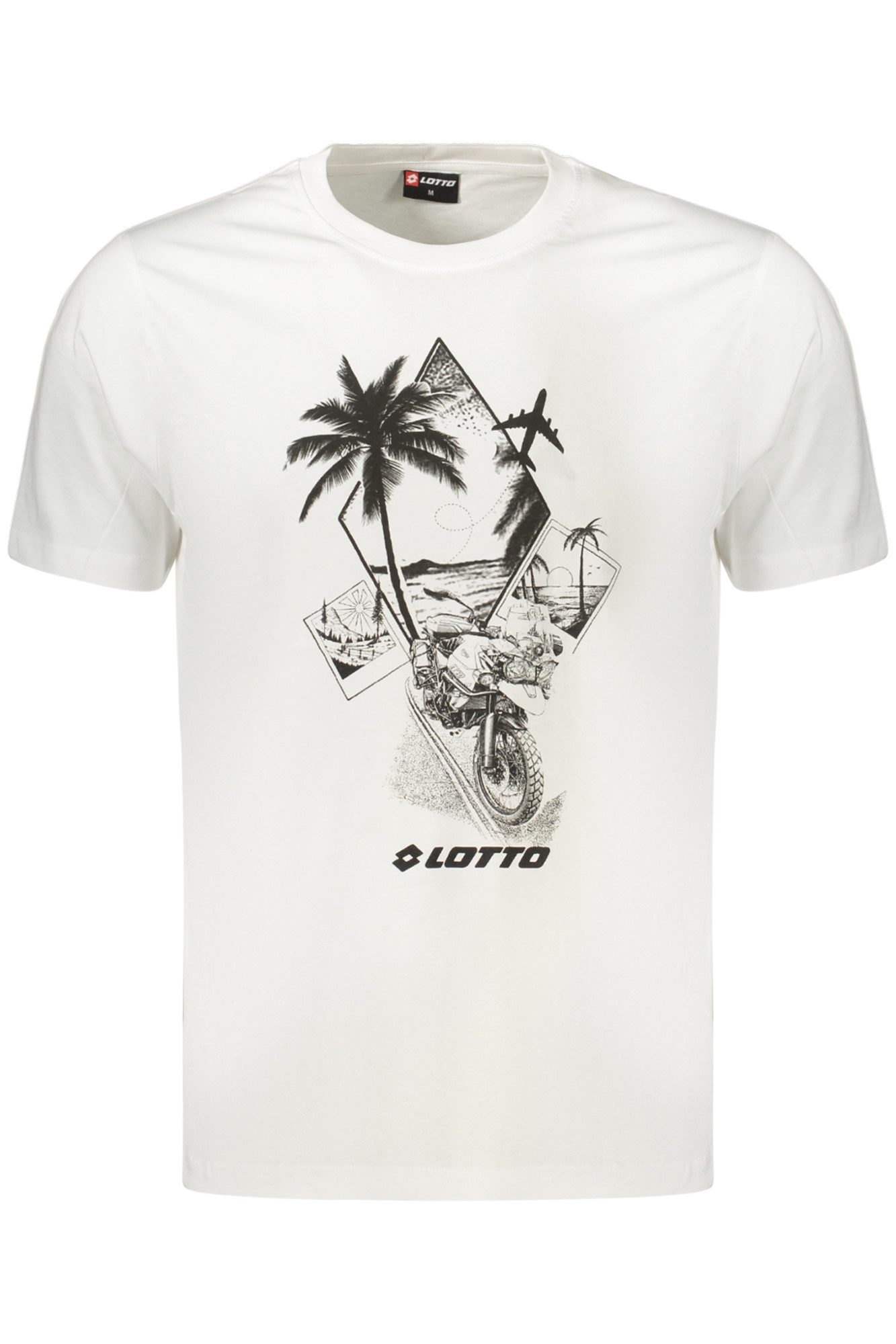 Lotto T-Shirt Stylisches Herren Kurzarm-T-Shirt mit Print - Weiß