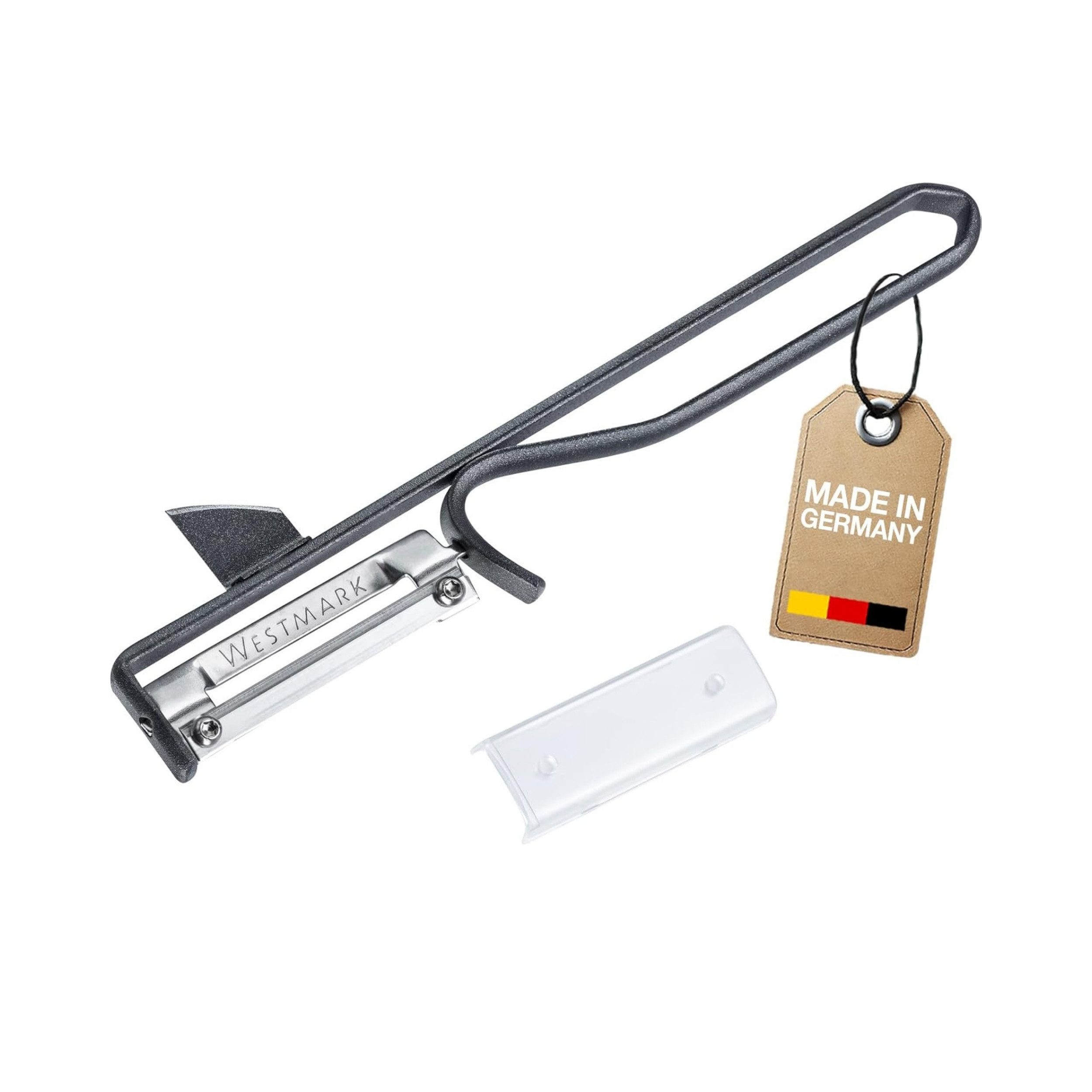 WESTMARK Sparschäler 1 Stk. – Ergonomischer Kartoffelschäler – Universalschäler – Anthrazit, griffige Haptik, Made in Germany