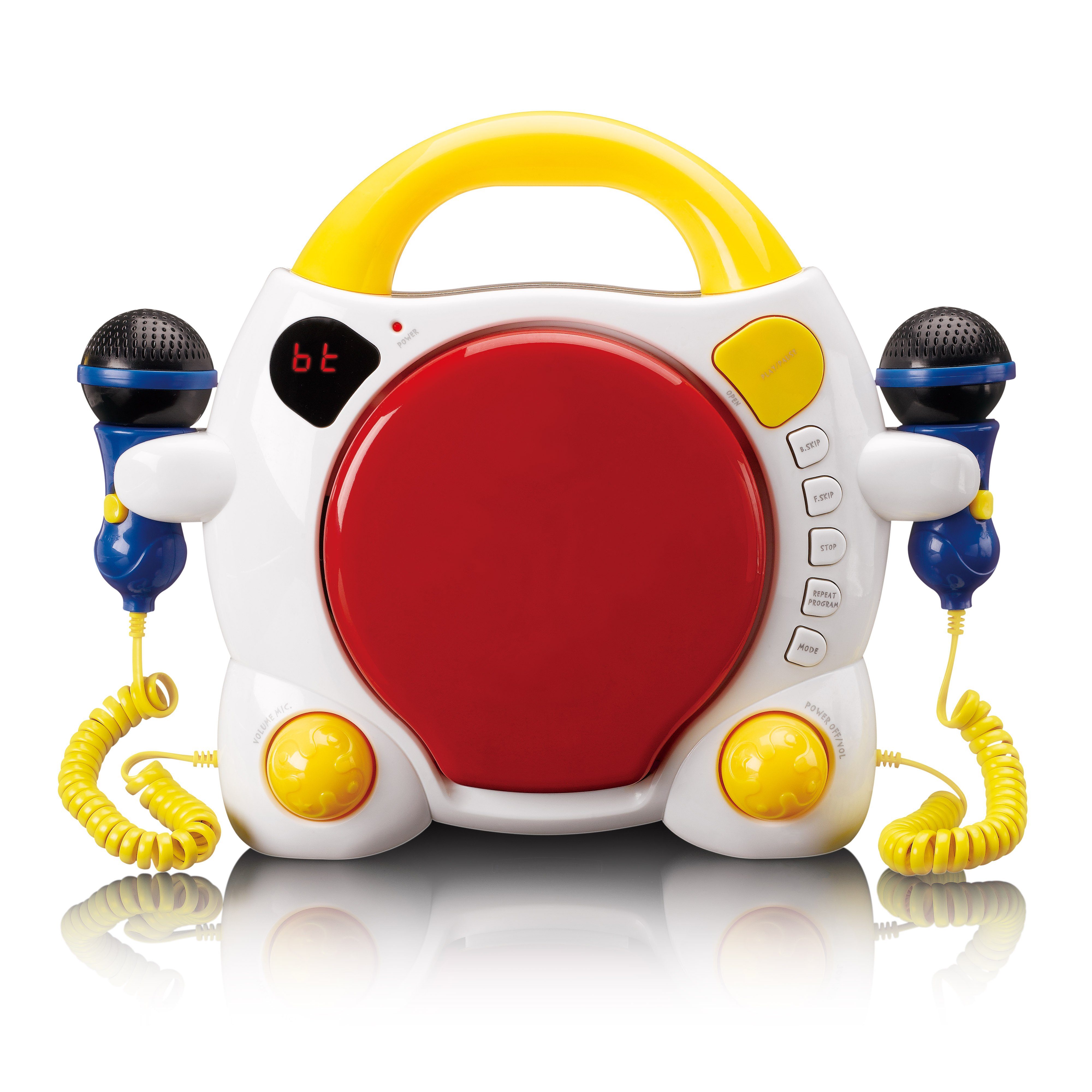 Lenco KCD-011KIDS CD-Player (HD-Auflösung, Karaoke-CD-Player, Bluetooth, 2 Mikrofone, Anti-Shock inkl. Sticker)