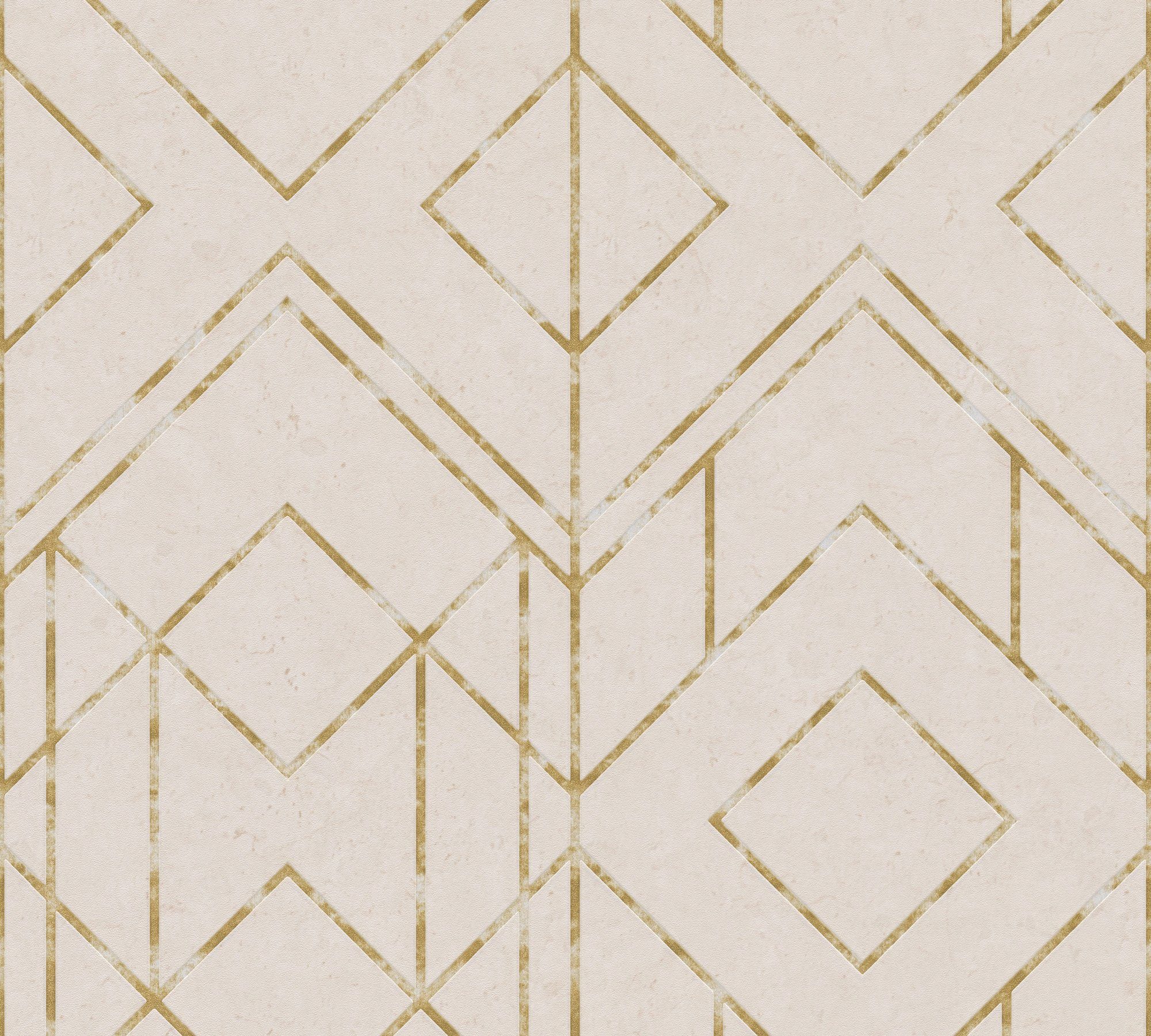 weiß/goldfarben Metropolitan Tapete geometrisch, New Geometrisch Ava Vliestapete Orientalische York, living Stories, walls grafisch,