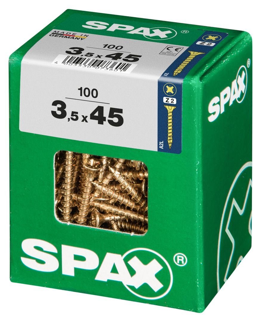 x mm Universalschrauben SPAX PZ 3.5 100 - Spax 2 Holzbauschraube 45