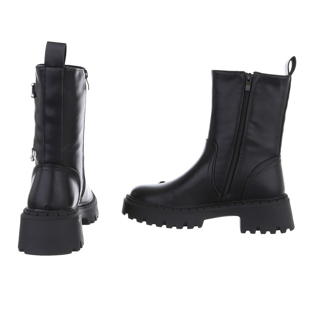 Ital-Design Damen Bikerschuhe Biker Westernstiefelette (87451861) Blockabsatz Stiefeletten in Schwarz – Bild 5 von 5
