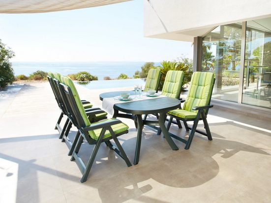 Best Gartenmöbelset »Kansas«, Inkl. Auflagen in Grün gestreift online