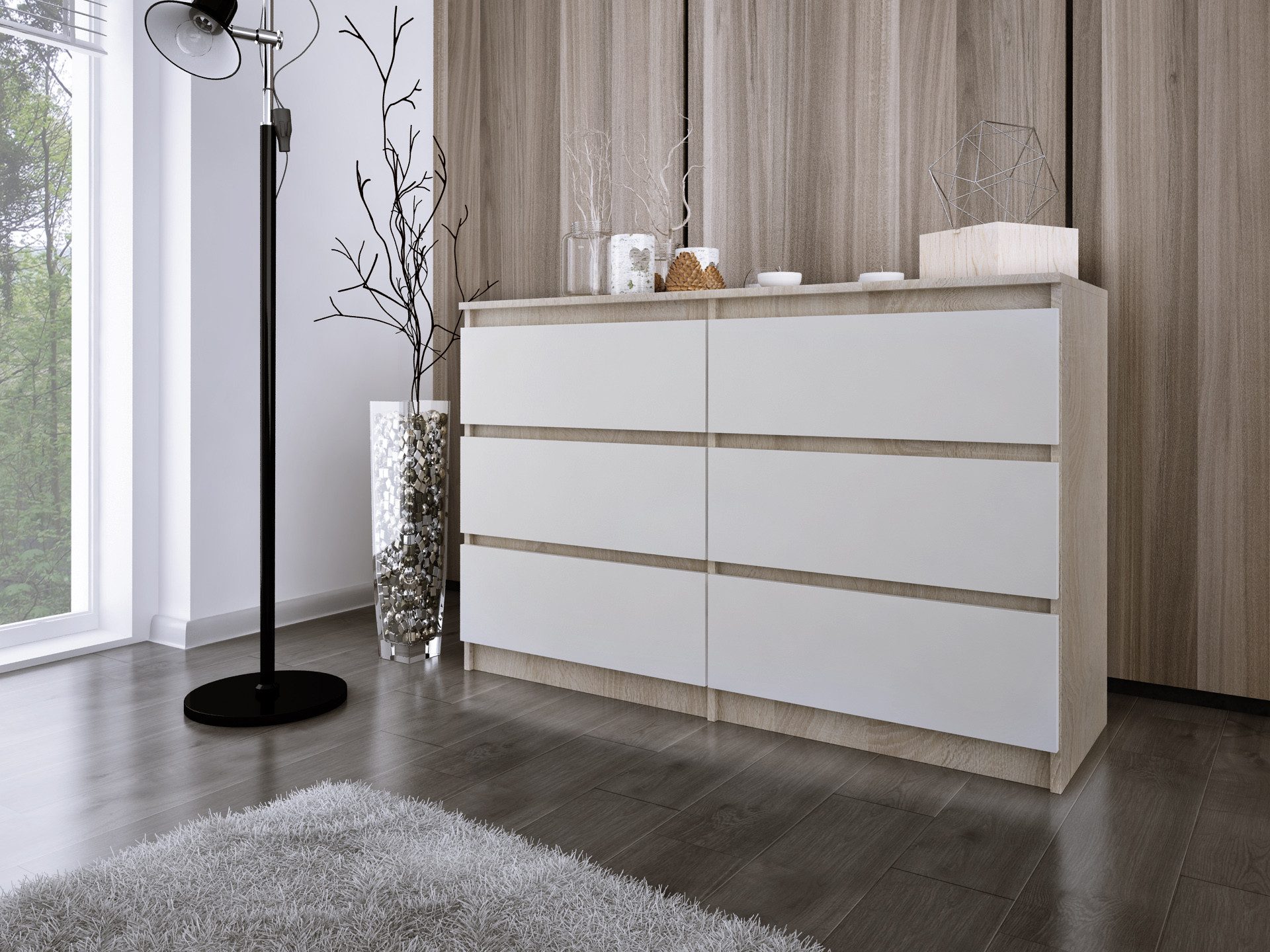 Faizee Möbel Schubkastenkommode Kommode ZOE 6 Schubladen - Modernes Design für Ihre Wohnräume