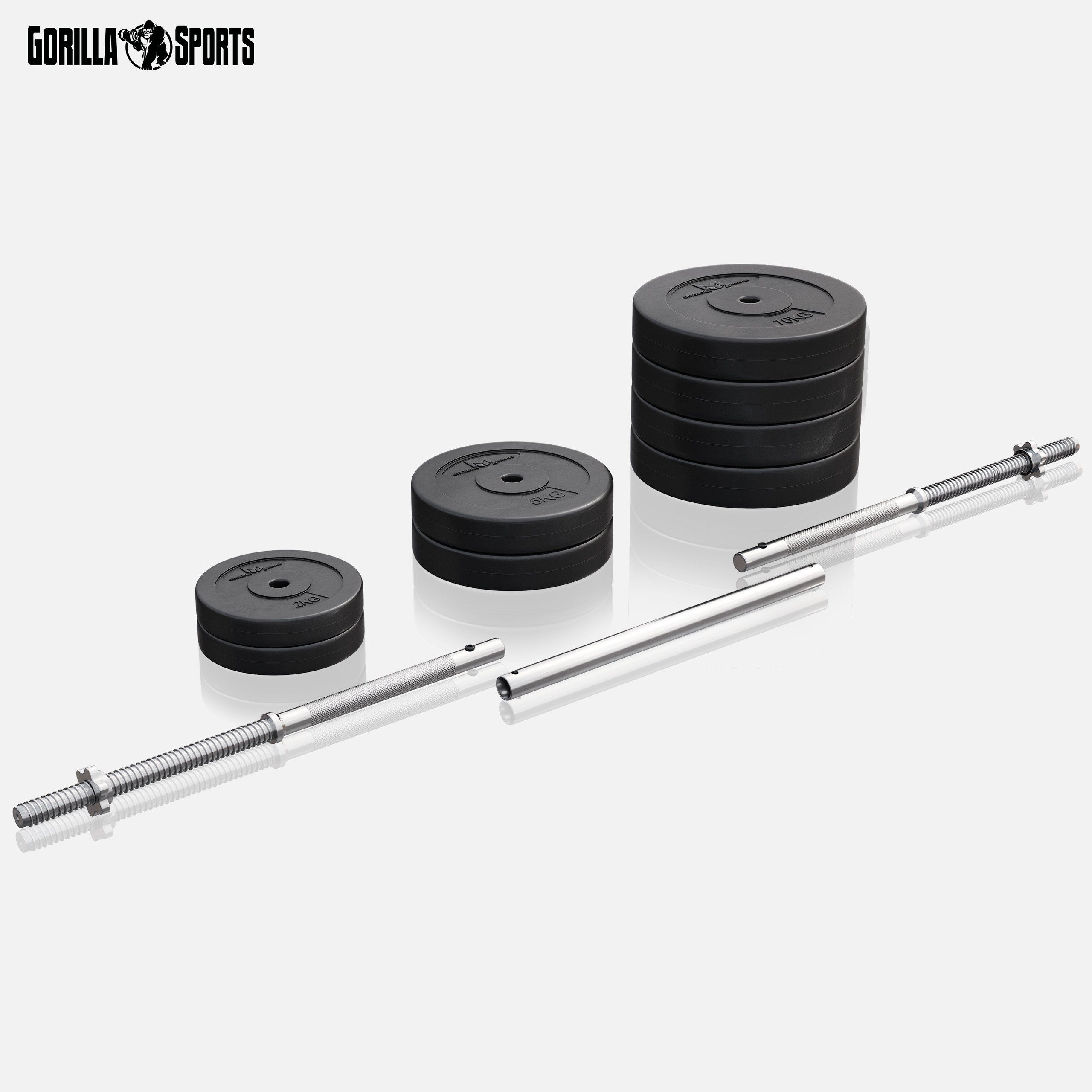 GORILLA SPORTS Hantel-Set E-Series Langhantelset 25 mm Kunststoff 60 kg