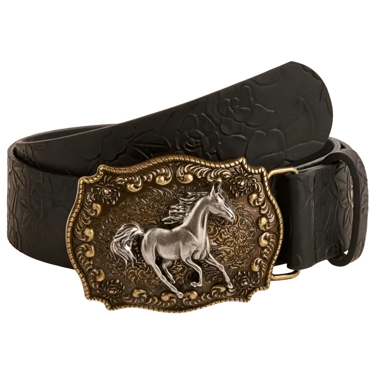 Ware aus aller Welt Koppelgürtel Modischer Gürtel mit Pferde-Schnalle Westerngürtel