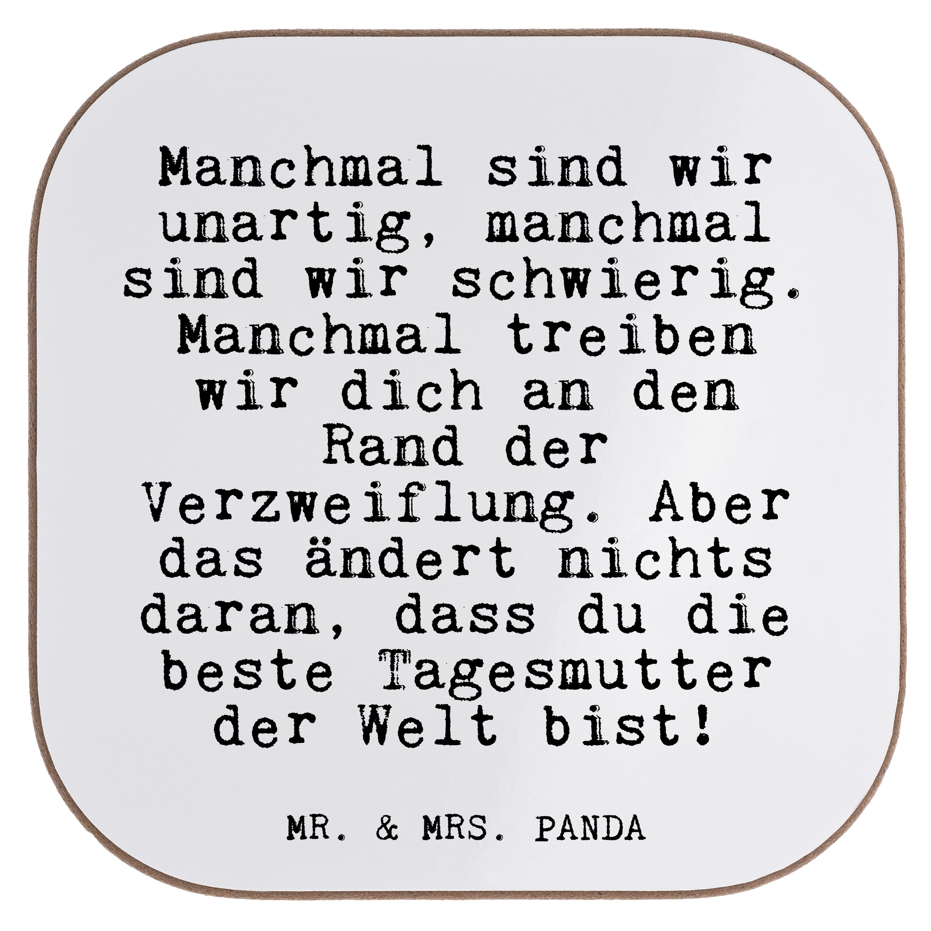 Weiß - sind & Mr. Manchmal unartig,... wir Mrs. Panda Bierdeckel, Beruf, Getränkeuntersetzer Geschenk, S, 1-tlg. -