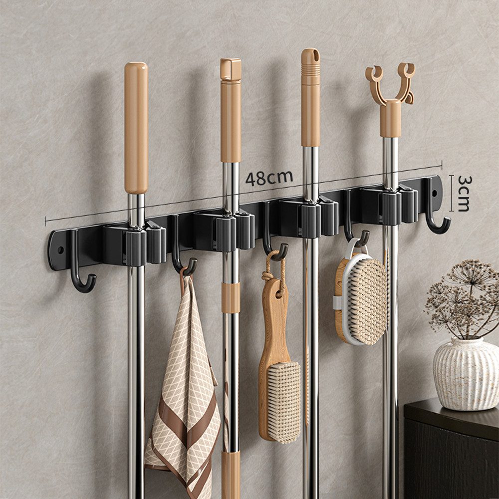 Fanttik Wandhaken Besenhalterung Wand mit 4 Halter und 5 Haken Gartengeräte günstig online kaufen