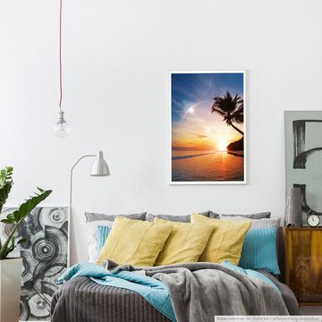 Sinus Art Poster 90x60cm Poster Sonnenuntergang über dem Meer
