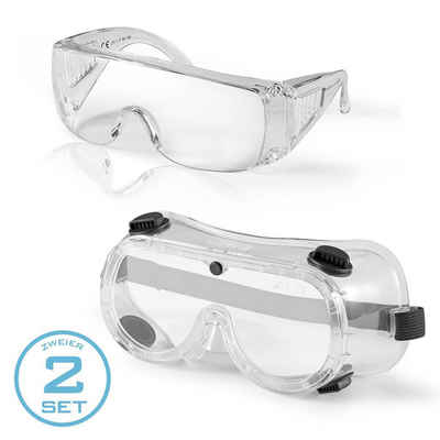 STAHLWERK Arbeitsschutzbrille Schutzbrillen Set, (Set, 2St), Integrierte Ventile zum Schutz vor Beschlagnässe und Kondensation
