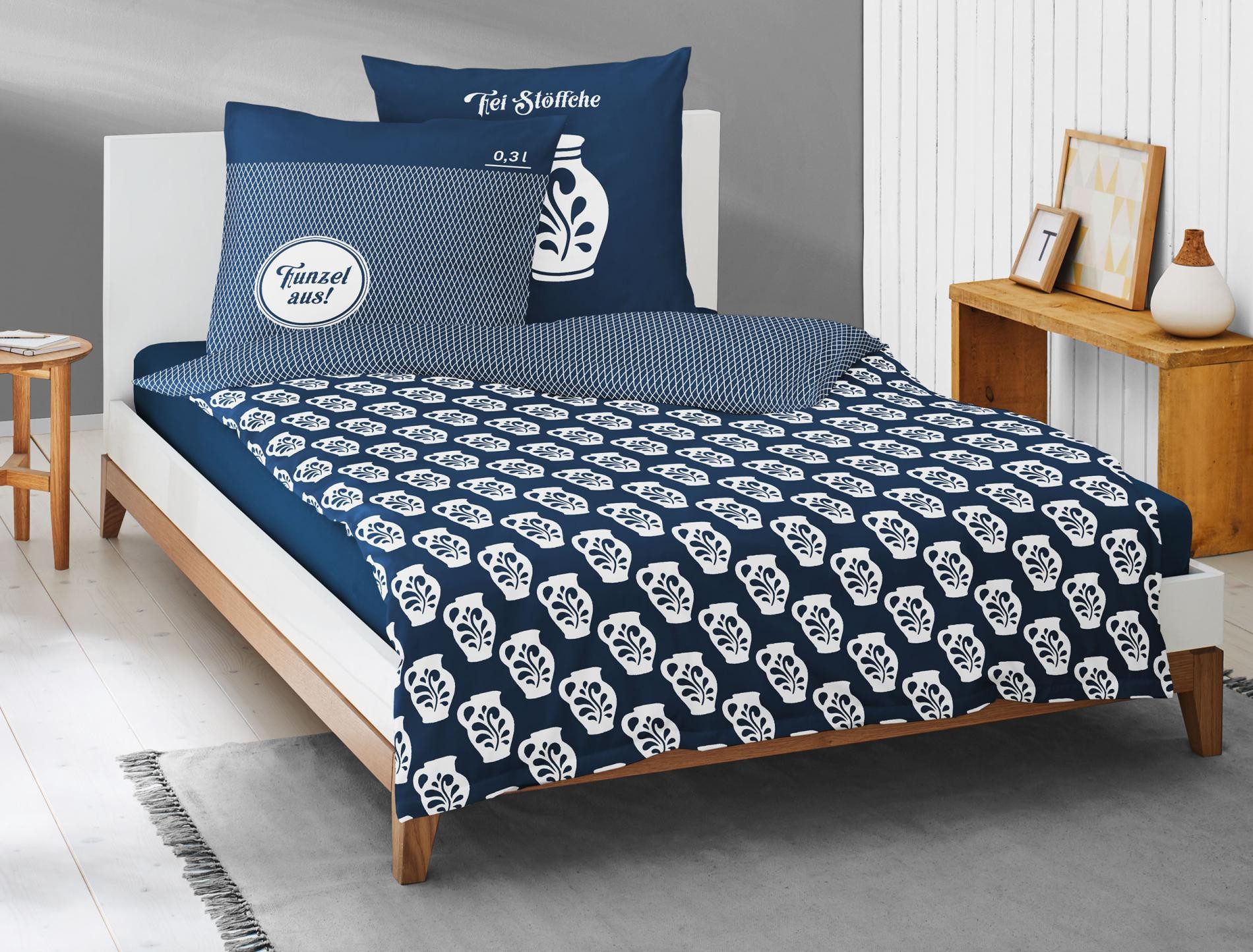 Irisette Wendebettwäsche Wave 8136, Mako-Satin, 2 teilig, anschmiegsam und atmungsaktiv, Ganzjahresqualität