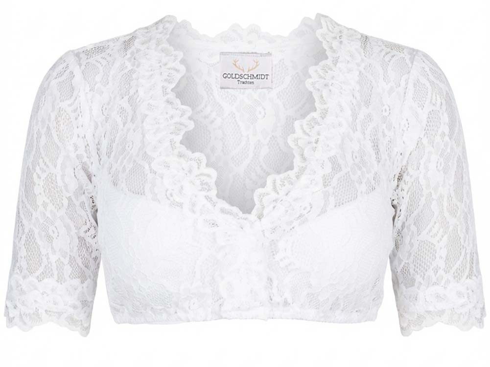 Goldschmidt Trachten Dirndlbluse Dirndlbluse Grace Spitze weiß