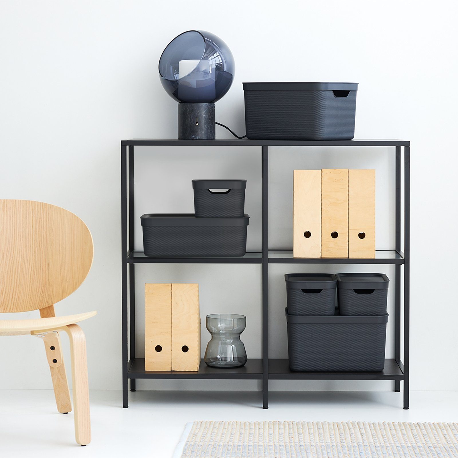 ROTHO Aufbewahrungsbox 3er Set Aufbewahrungsbox mit Deckel 10L JIVE