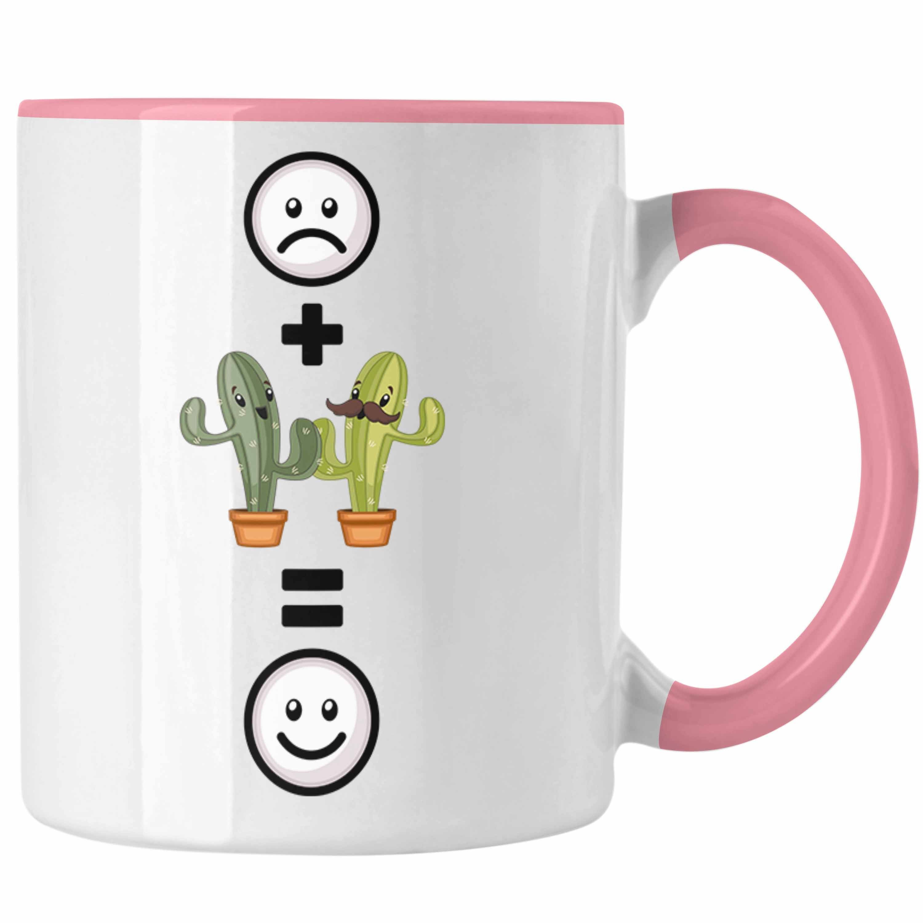 Trendation Tasse Kaktus Tasse Geschenk für Kaktus-Liebhaber Lustige Geschenkidee :(K Rosa