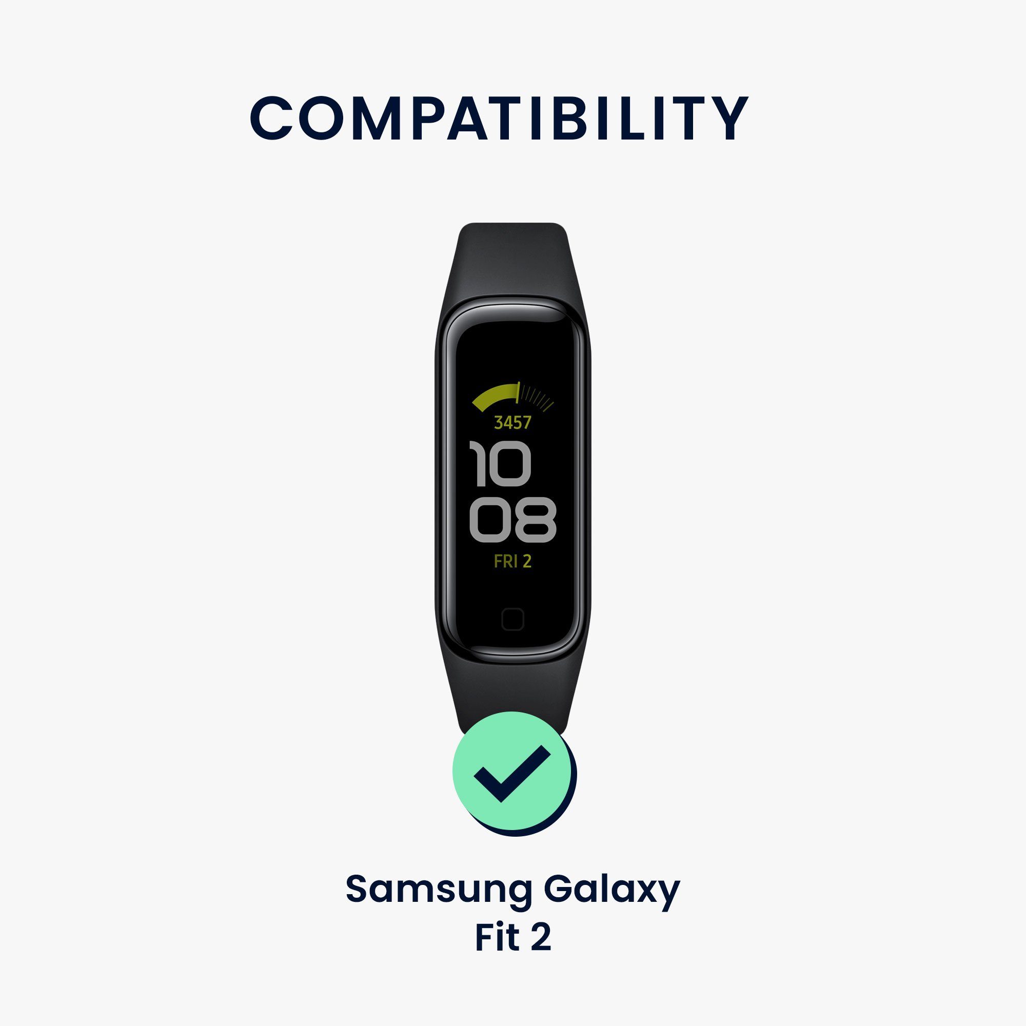 kwmobile 8x Sportarmband für Samsung Galaxy Fit 2 Armband Smartwatch, 8-tlg., Armband TPU Silikon Großes Set Fitnesstracker - verschiedene Farben