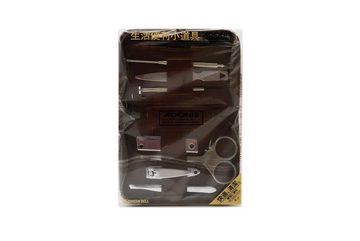 Seki EDGE Maniküre-Pediküre-Set Nagelpflegeset Adonis 8-teilig mit Etui AG-350 11.7x8x2.8 cm, handgeschärftes Qualitätsprodukt aus Japan