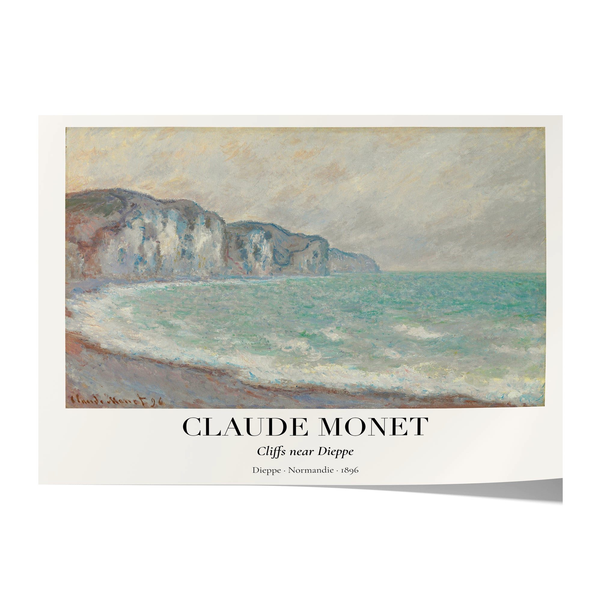 JUSTGOODMOOD Плакат Premium ® Claude Monet Плакат · Klippen bei Dieppe 1896 · Normandie, (1 St), verschiedene Größen wählbar
