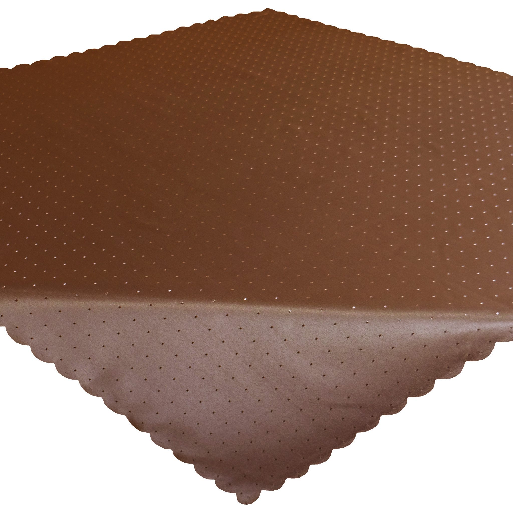 matches21 HOME & HOBBY Tischdecke Tischdecke 90 x 90 cm in Braun für Esstisch & Küche (1-tlg), Waschbares Tischtuch mit gewelltem Rand