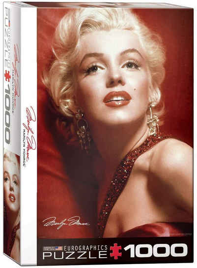 empireposter Puzzle Marilyn Monroe in Rot - 1000 Teile Puzzle im Format 68x48 cm, Puzzleteile