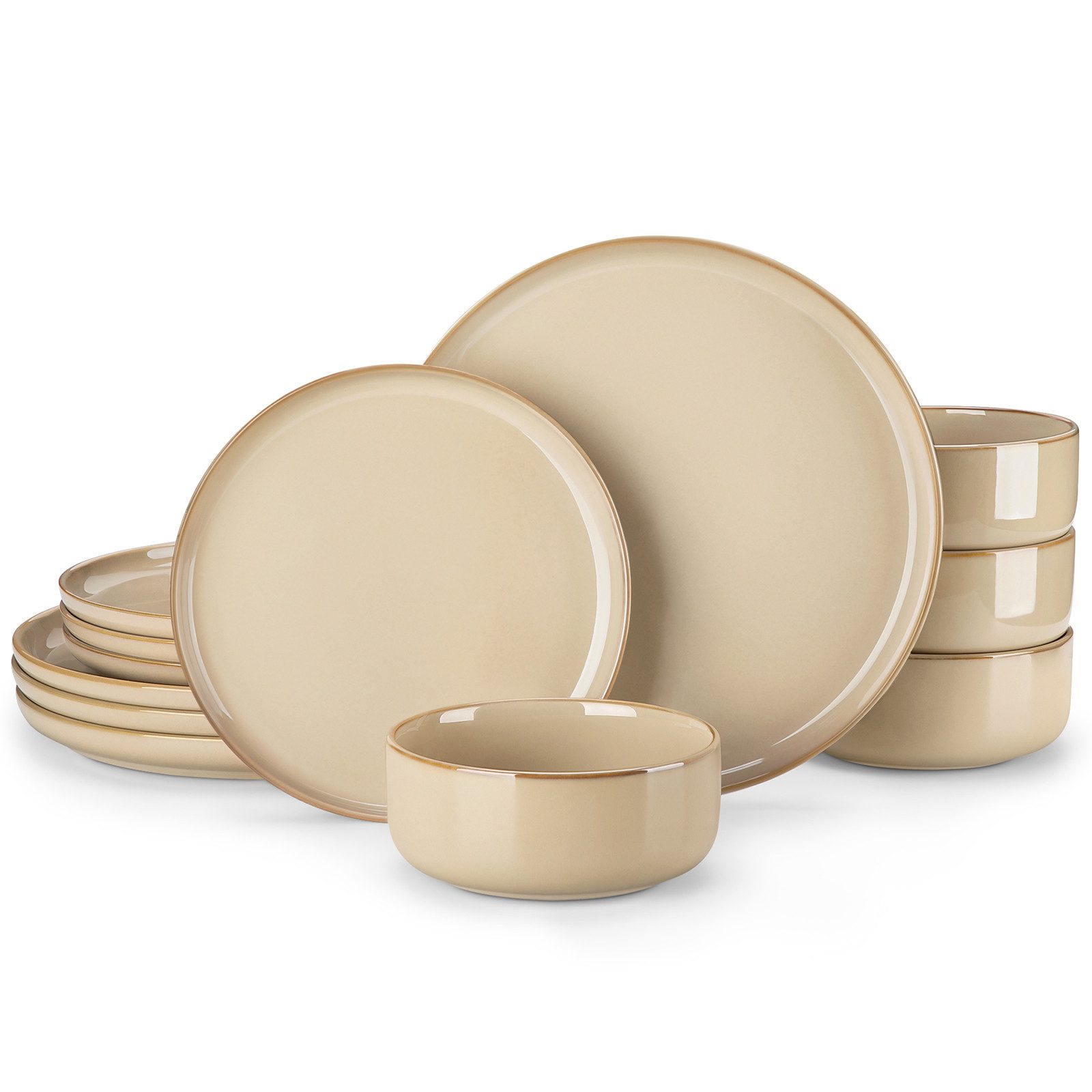 vancasso Geschirr-Set 12/16-tlg Tafelservice für 4, Steingut Geschirrset, Spülmaschinenfest (12-tlg), 4 Personen, Steingut