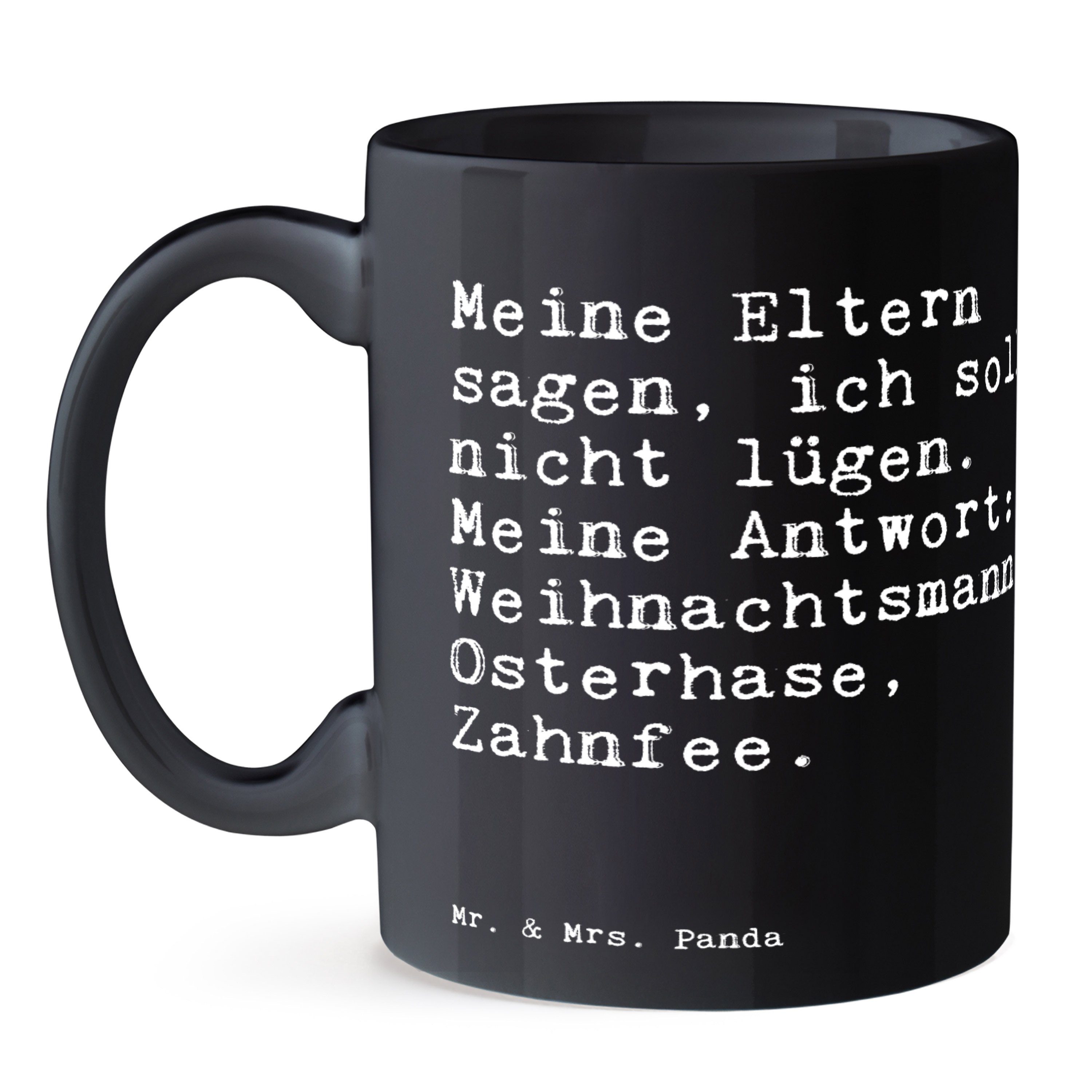 Keramik Schwarz - Panda Meine - Kaffeetasse, Schwarz ich... Tasse sagen, Mrs. Geschenk, Mr. Familie, Eltern &