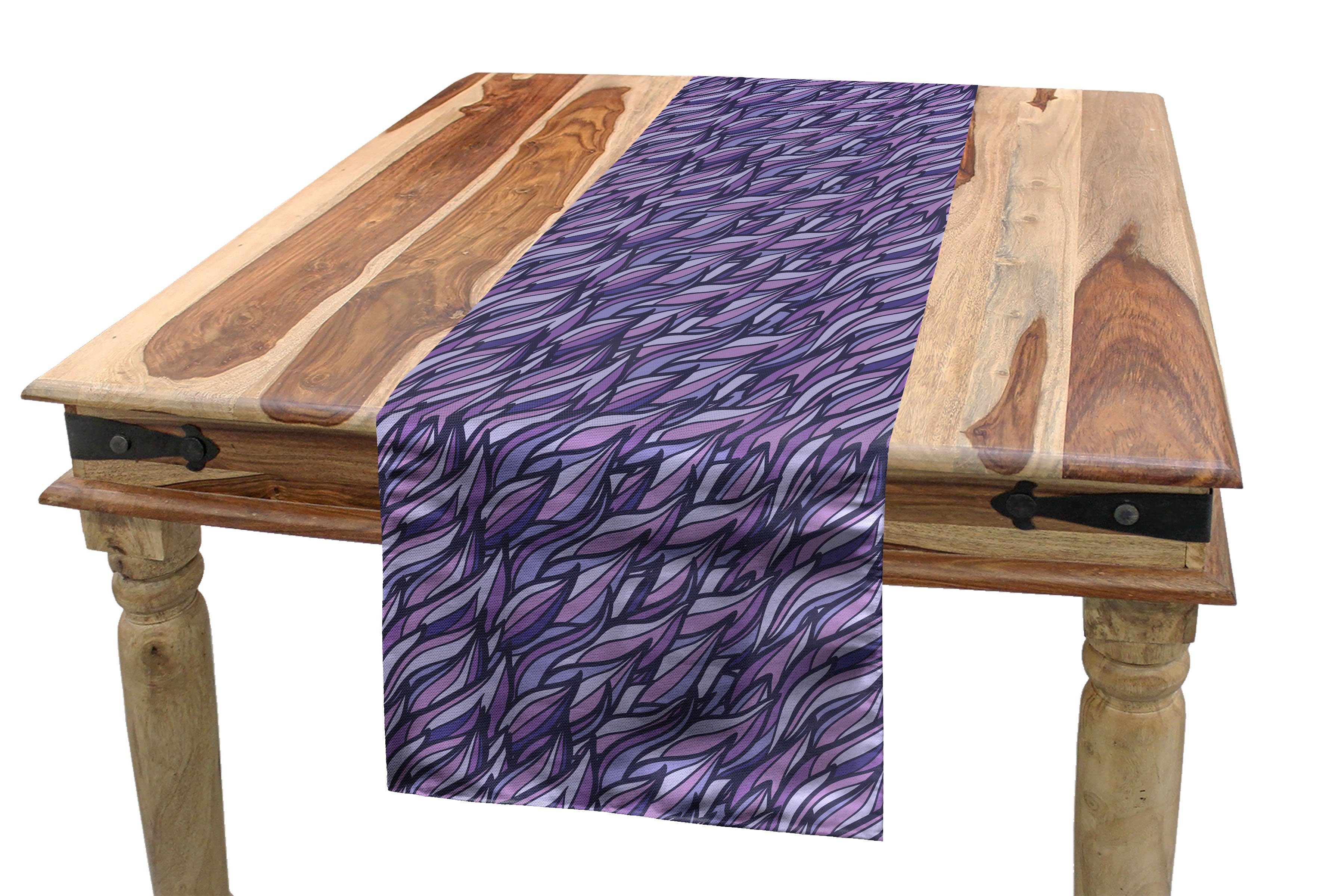 Abakuhaus Tischläufer Esszimmer Dekorativer Küche Blätter Tischläufer, Rechteckiger Blätter Aussehen Lockigen Violett