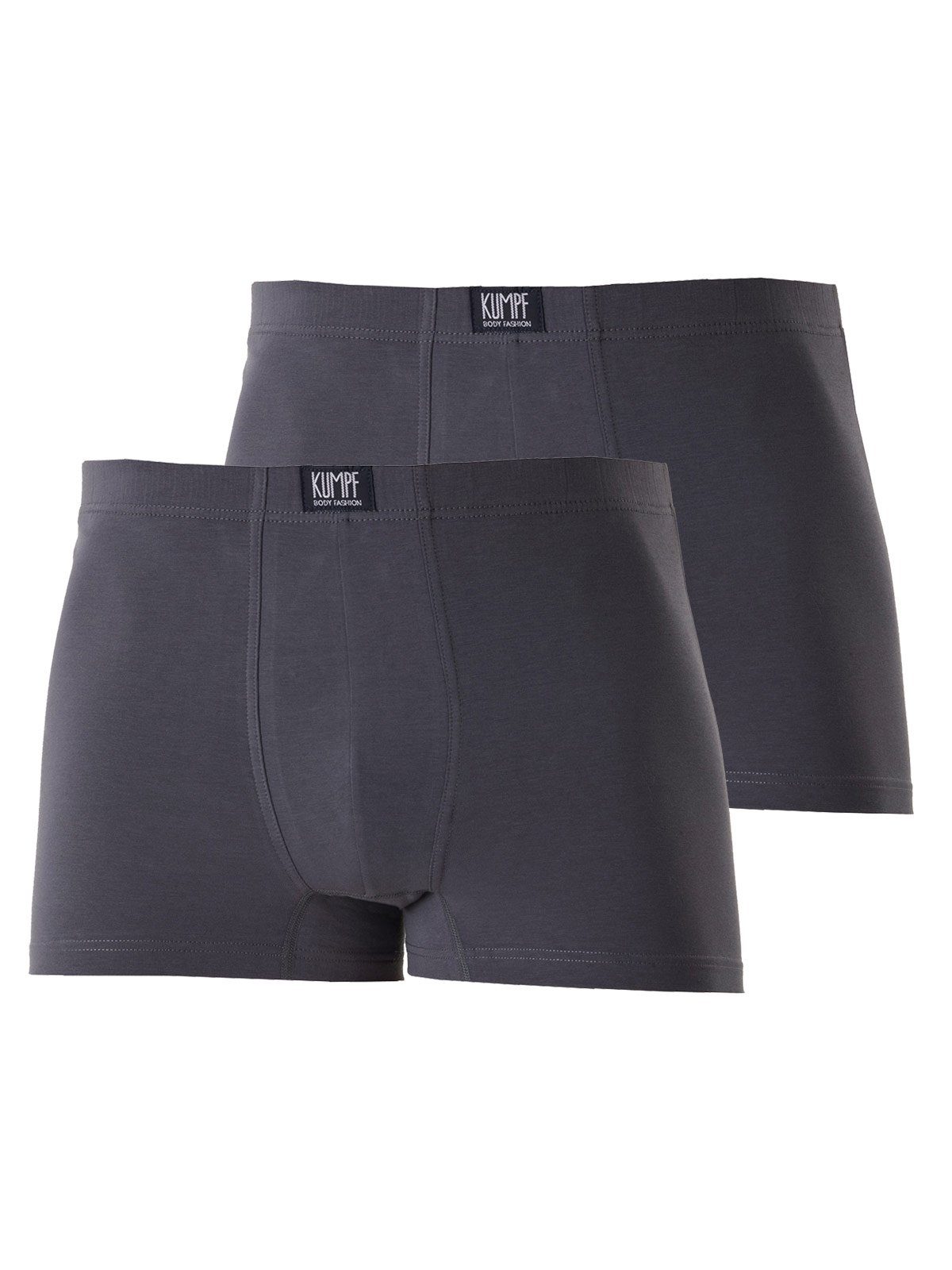 KUMPF Retro Pants 2er Sparpack Herren Pants Bio Cotton (Spar-Set, 2-St) hohe Markenqualität mittelgrau | Unterhosen
