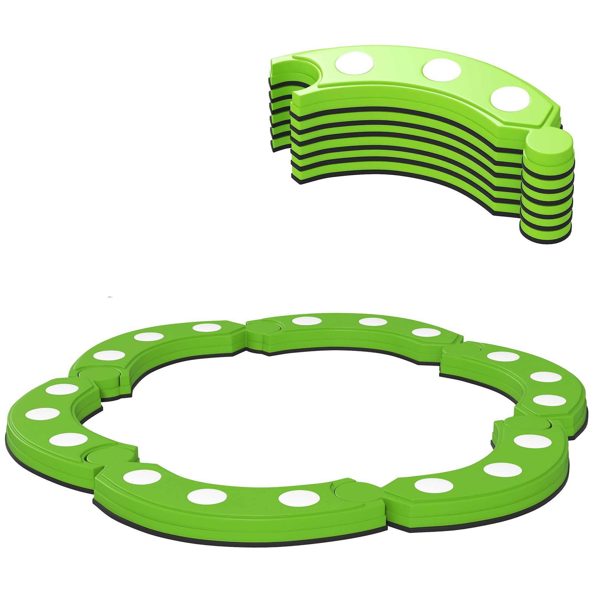 Balanceboard Balancebalken, 6 gebogene Segmente, sensorische Erhebungen