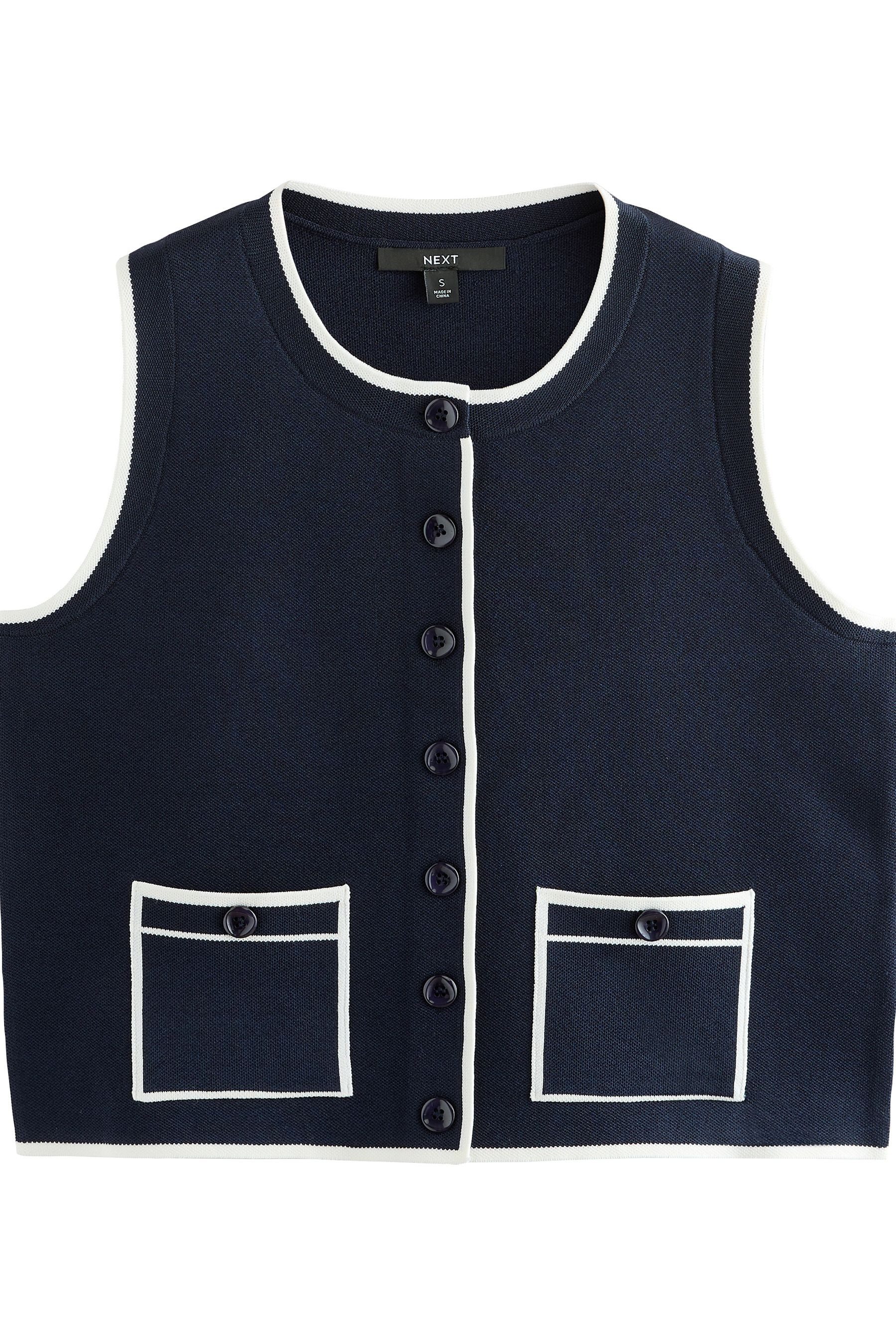 Anzugweste Elegante, geknöpfte Weste mit Rundhalsausschnitt