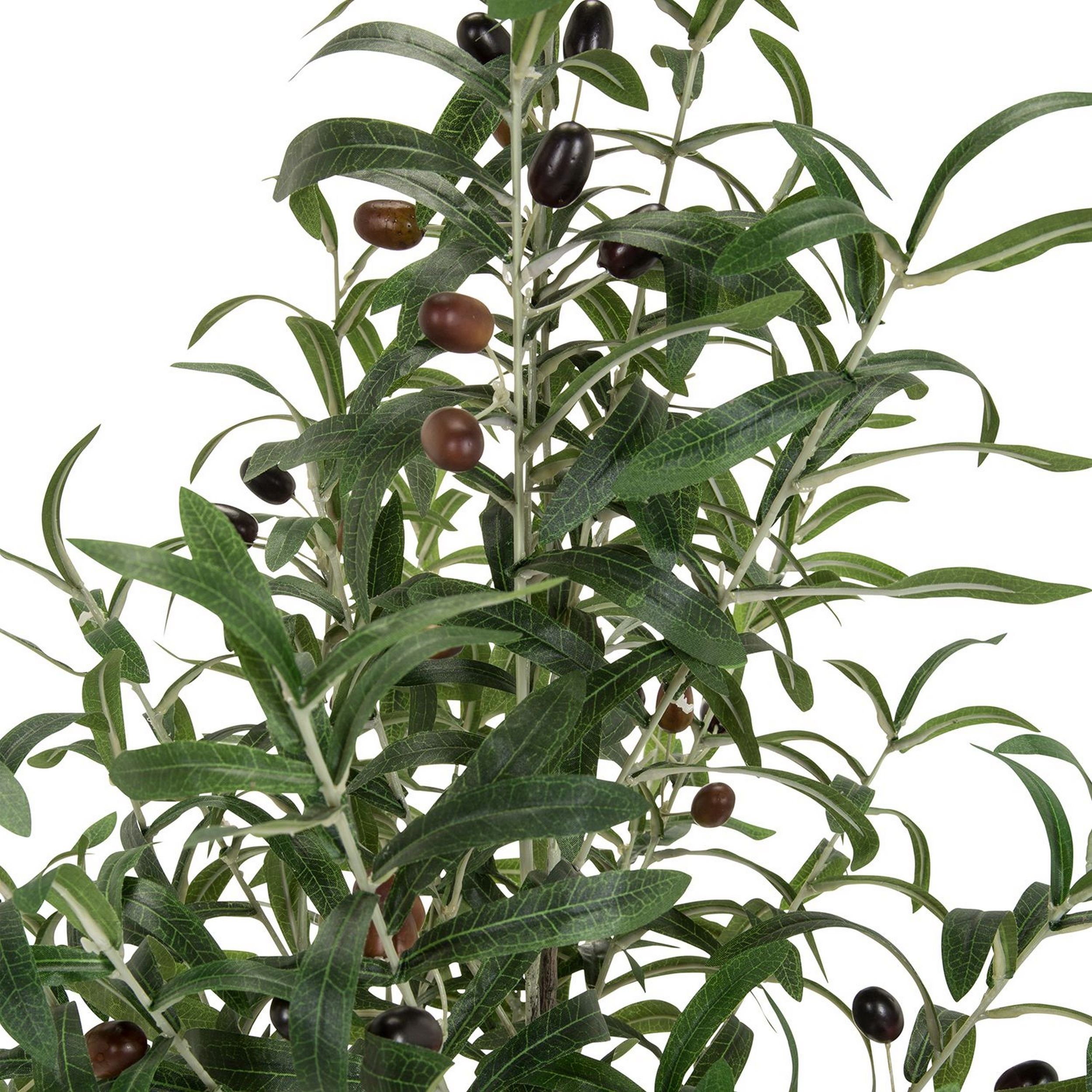 für Kunstpflanze: / innen- 120 und Höhe bümö, Olive Zimmerpflanze außen cm, Olivenbaum Deko Künstliche Pflanzen,