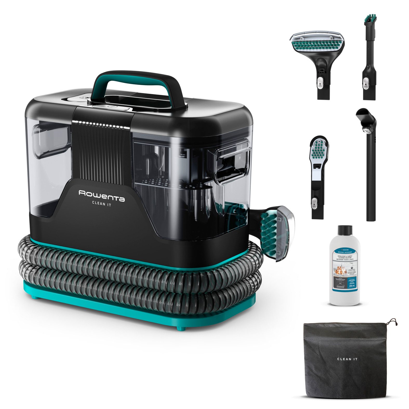 Rowenta Teppichreinigungsgerät IN5020 Clean It Fleckenentferner, 750 W, tragbarerer Fleckenreiniger, beseitigt schnell und effizient Flecken