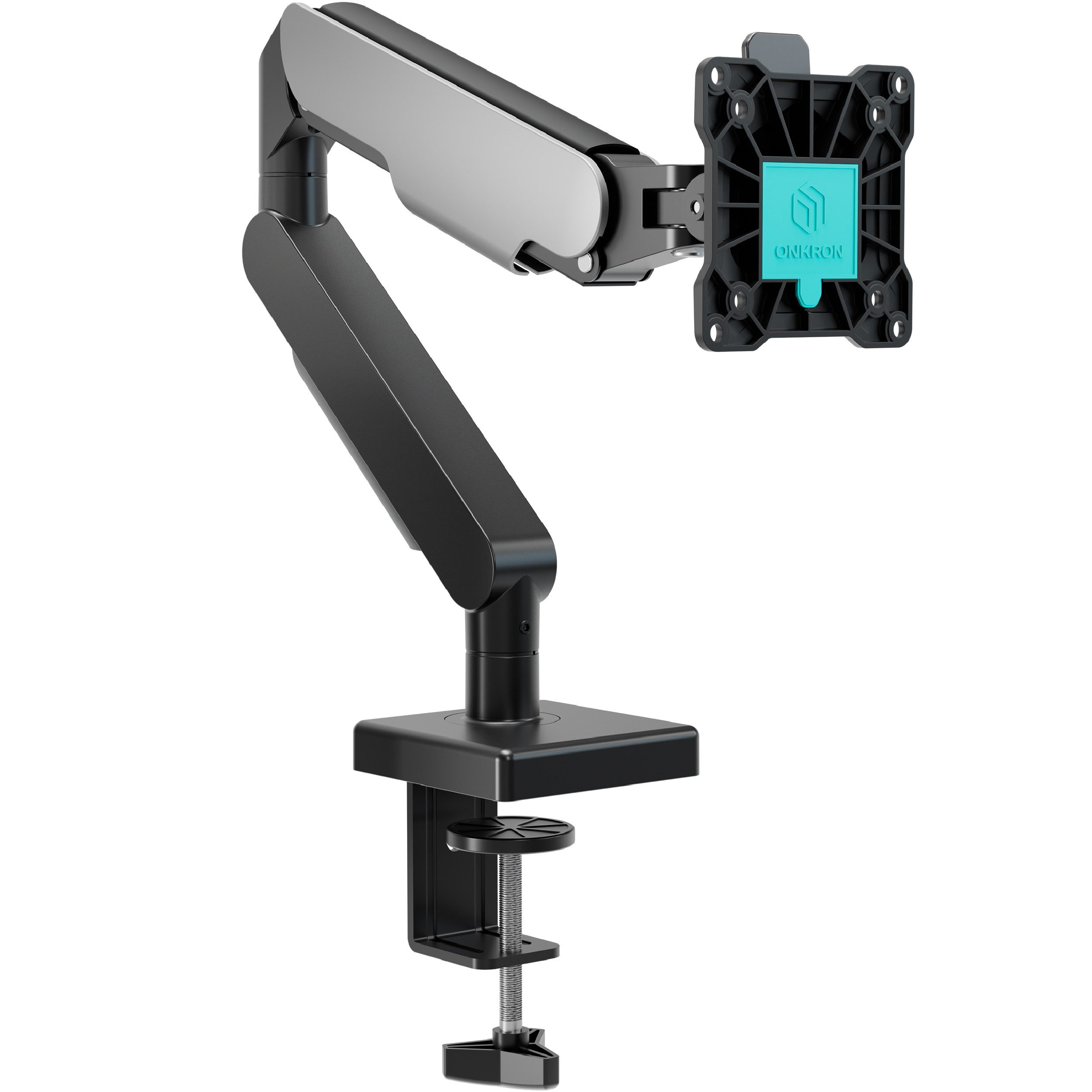 ONKRON Monitor-Halterung 13-32 Zoll, bis 8 kg, VESA 75x75-100x100, (bis 34 Zoll, neigbar, schwenkbar, drehbar, Gasdruckfeder, Kabelmanagement)