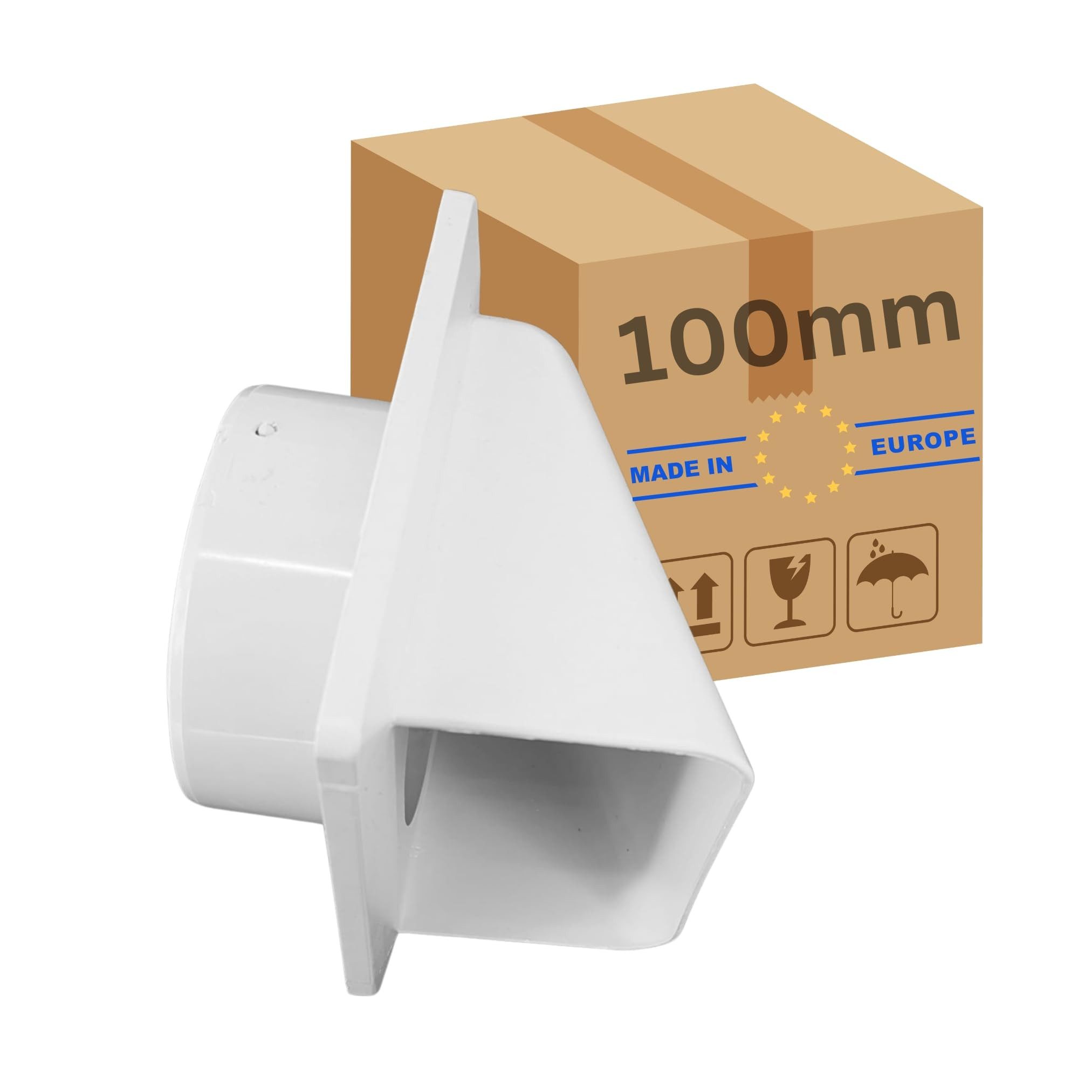 TronicXL Verlängerungsrohr Ablufthaube 100mm mit Rückstauklappe Lufthaube Lüftung Haube Zuluft, (1-tlg)