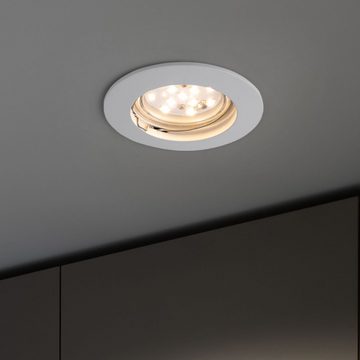 etc-shop LED Deckenspot, LED-Leuchtmittel fest verbaut, Warmweiß, Einbaustrahler Deckenlampe Einbauspot rund weiß Wohnzimmerlampe 6x