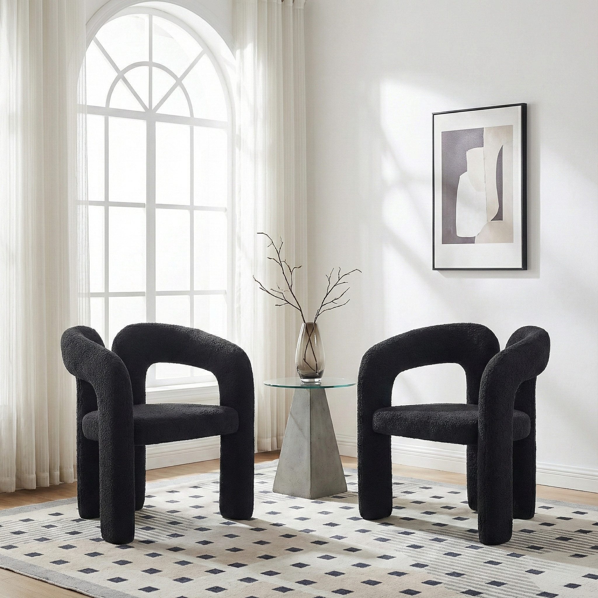 LVHOM Armlehnstuhl M-Form Freizeitstuhl, Bistrostuhl, Bürostuhl, Polsterstuhl, Besucherstuhl (2 St), für Esszimmer, Wohnzimmer, Büro, Schlafzimmer, Wartezimmer, Lobbys