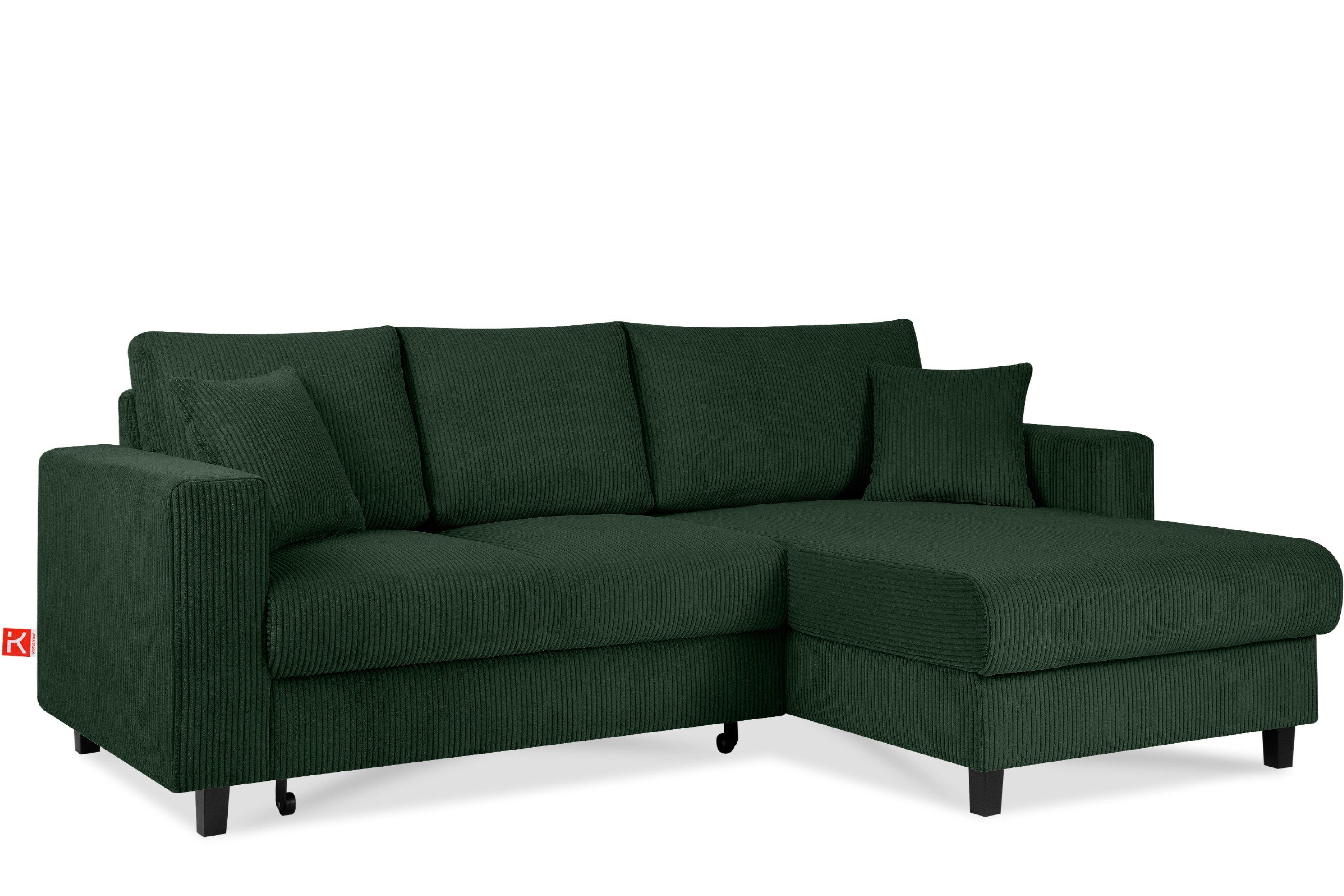 KONSIMO® Ecksofa Rechts Ecksofa EGRET, mit Schlaffunktion / Bettfunktion und Bettkasten, mit Armlehnen