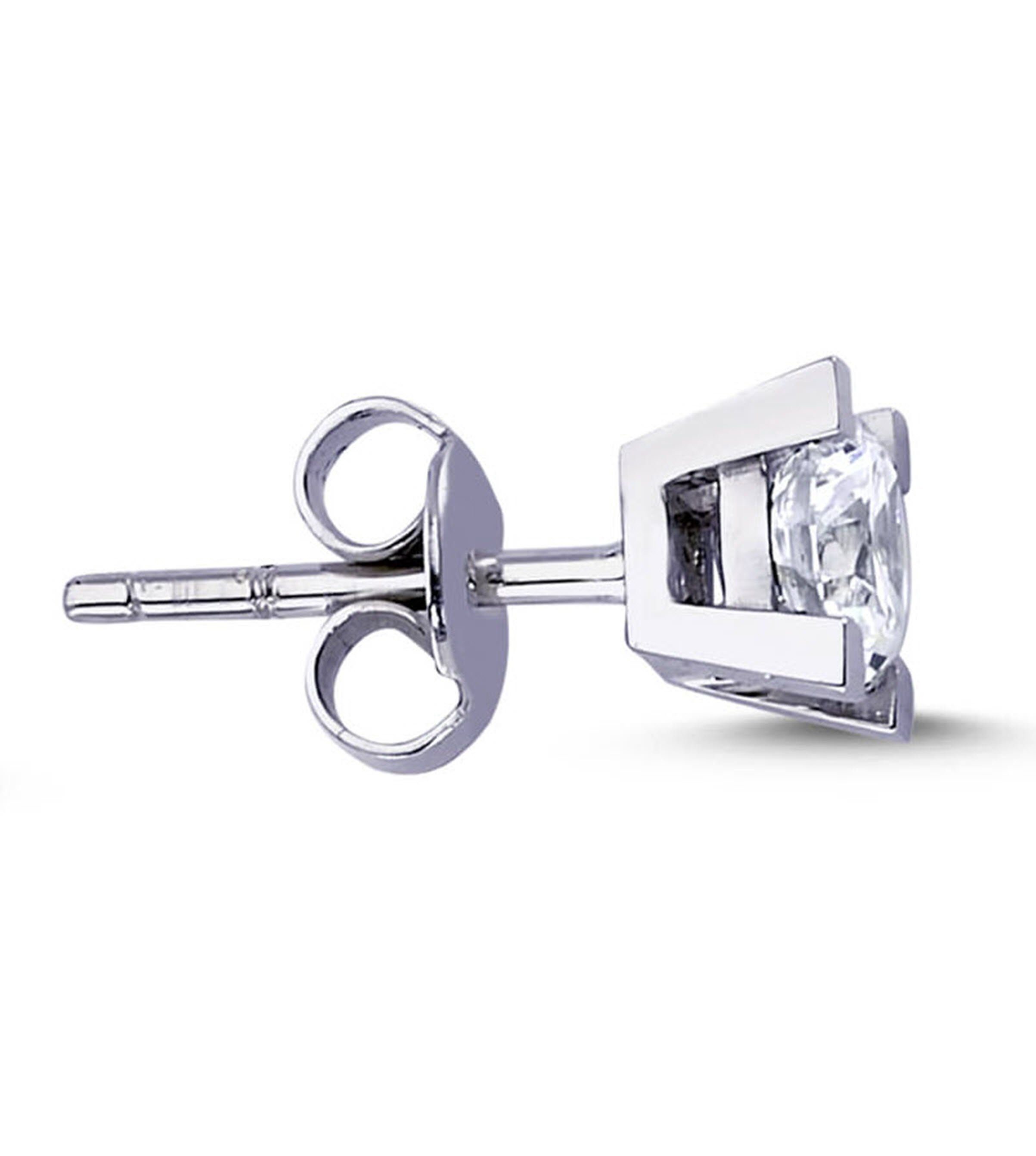 Herren Ohrringe Aus 925 Sterlingsilber Mit CZ - Große Nugget Eis Nieten, Schraubverschluss Hip Hop Ohrringe Aus Silber Italien