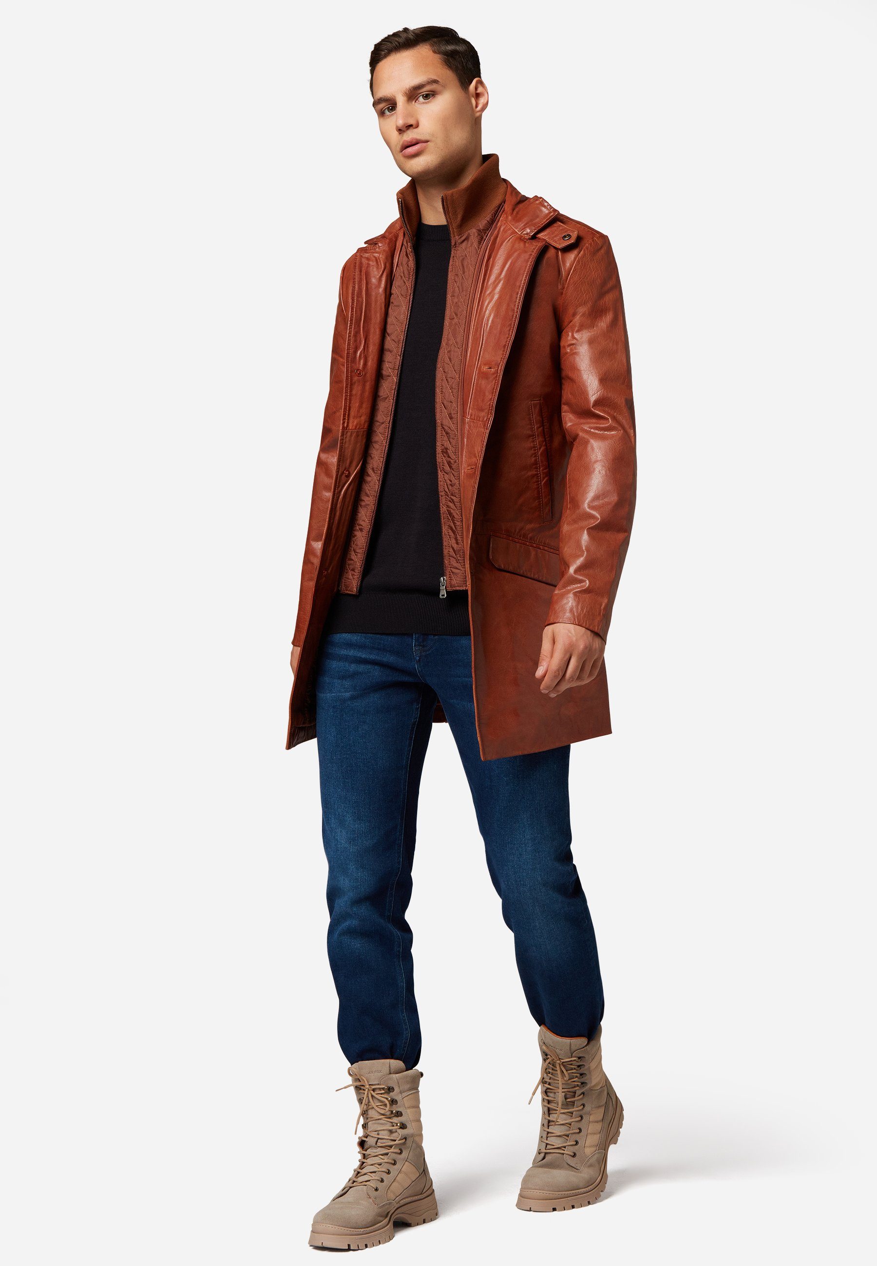 RICANO Ledermantel Veetal Ledermantel aus Büffel-Nappa-Leder günstig online kaufen