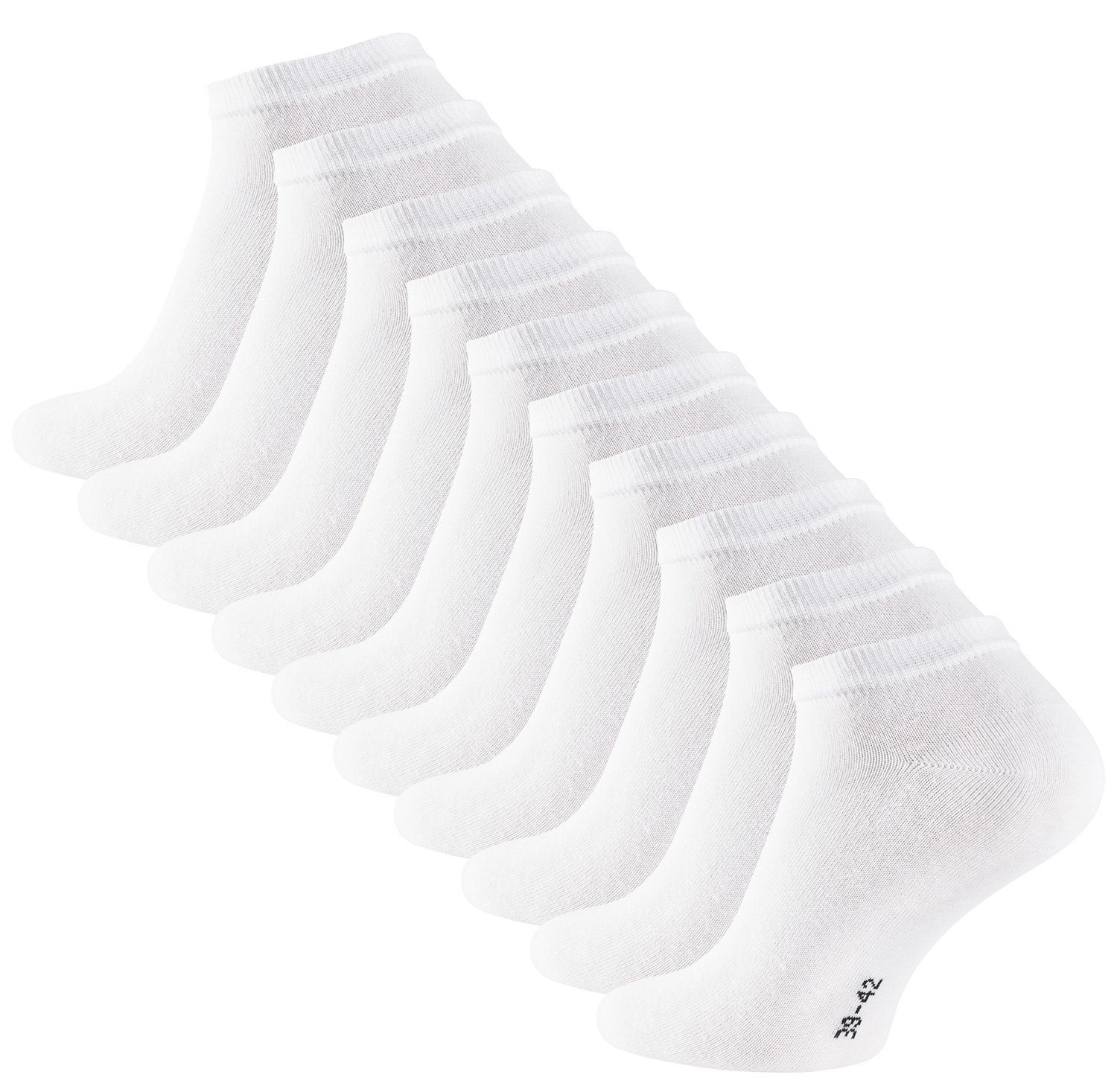 Sneakersocken 10 Paar Sneaker-Socken, Baumwolle, Unisex