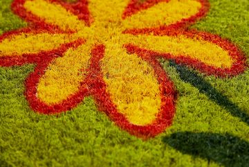 Fußmatte Salome Blumen, Andiamo, rechteckig, Höhe: 15 mm, Schmutzfangmatte, Kokosmatte, Gusseisen Optik, Motiv Blumen