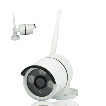 Safe2Home Kamera Set Monitor inkl Rekorder - innen außen - Funk Kameras Überwachungskamera (Innen und Außenbereich, 4x Funkkameras Safe2Home, Bewegungserkennung, Nachtsichtfunktion, Live-Zugriff via APP)