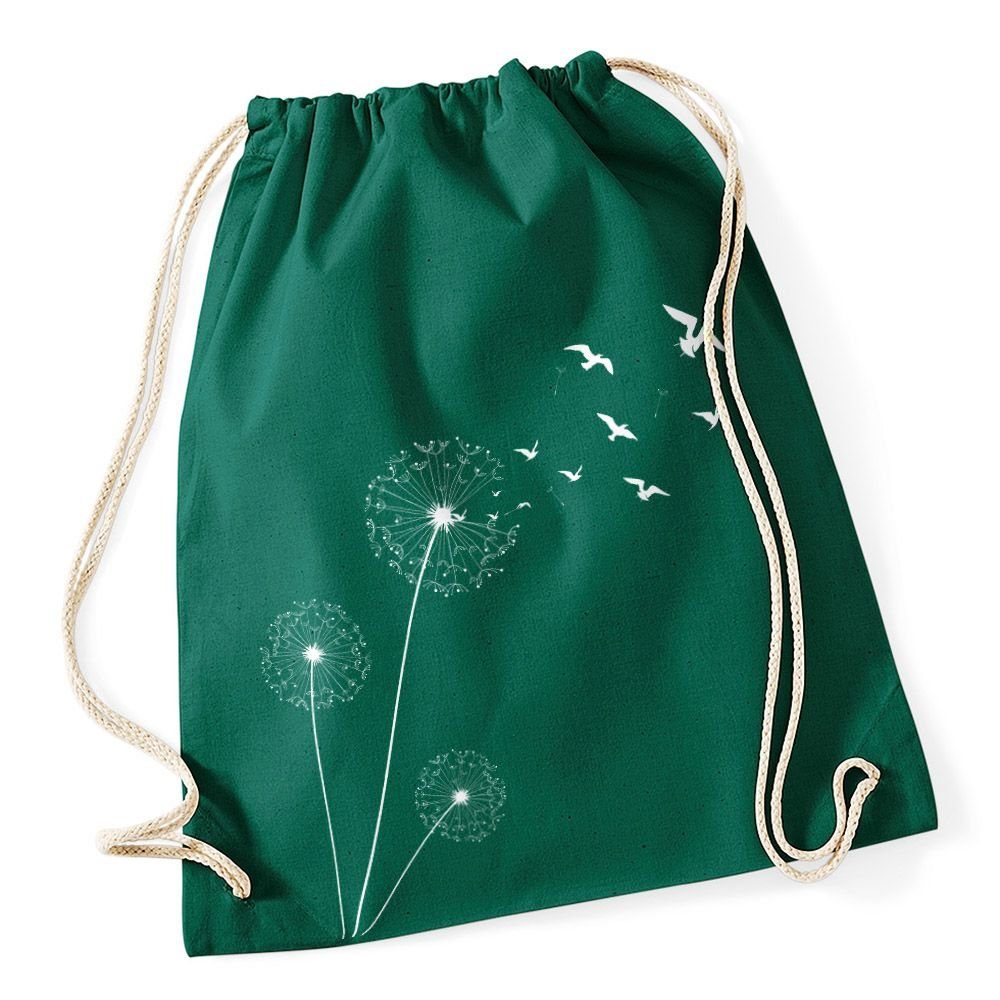 Turnbeutel Turnbeutel Pusteblume Vögel Birds Hipster Beutel Tasche Jutebeutel Dandelion Gymsac