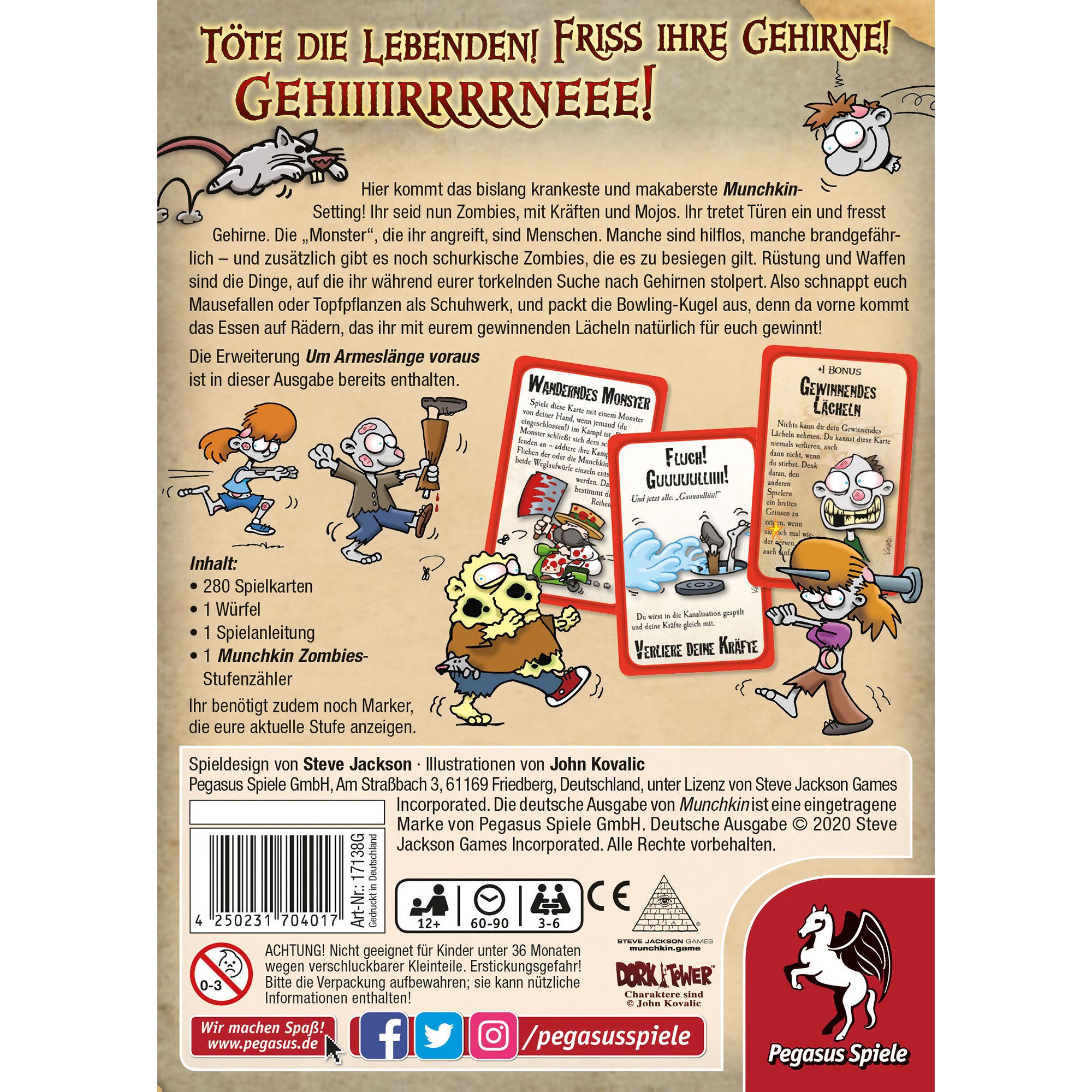 Pegasus Spiel Pegasus Munchkin Zombies 1+2, Kartenspiel