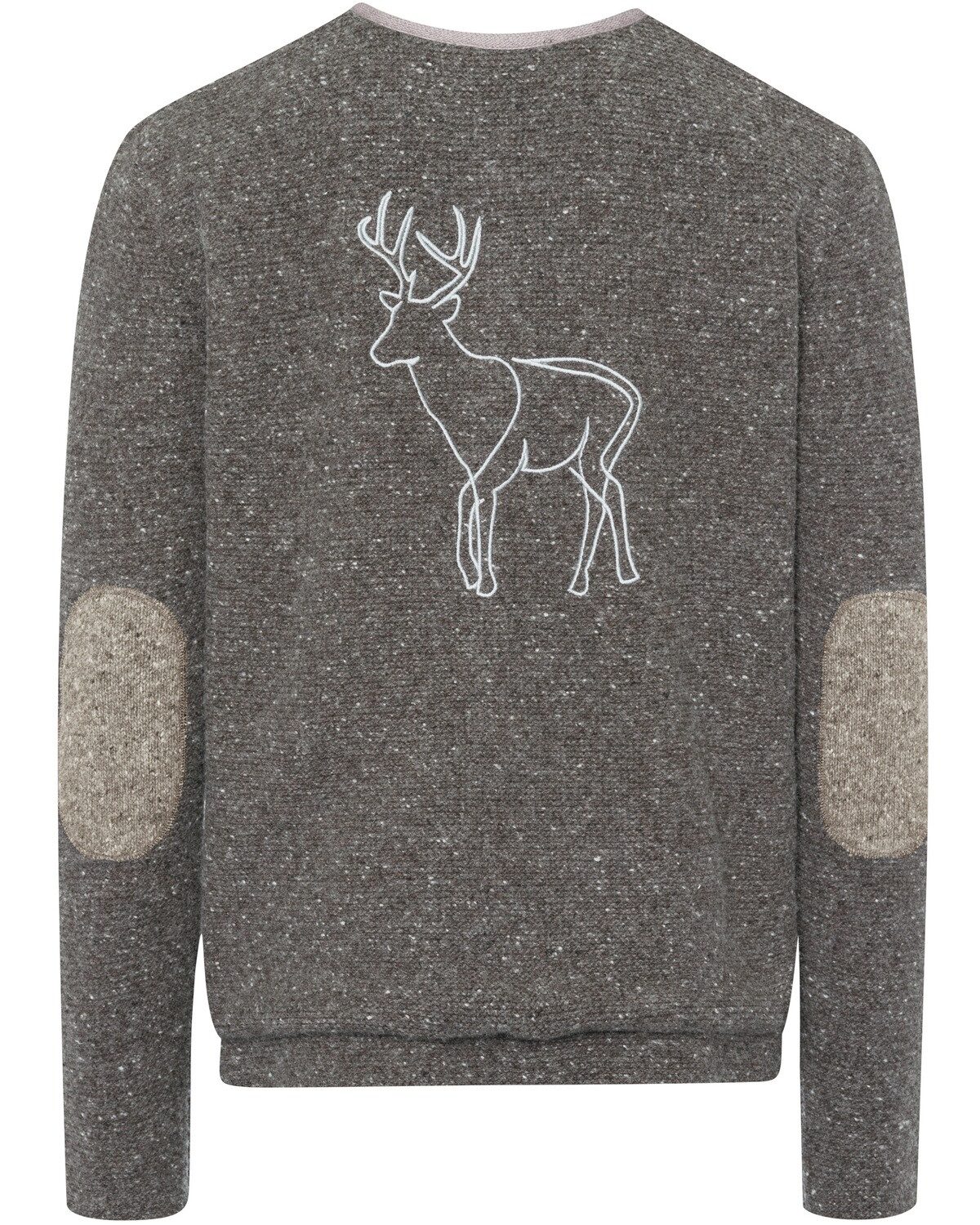 Reitmayer Trachtenstrickjacke Linksstrick-Cardigan mit Rückenmotiv