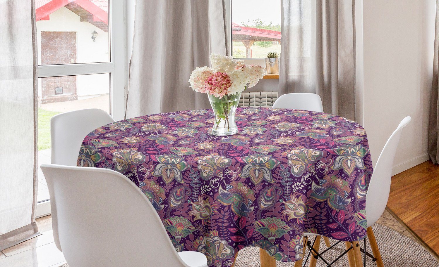 Esszimmer Küche Dekoration, Blumen für Abakuhaus Abdeckung Blumen und Tischdecke Mehndi Tischdecke Kreis