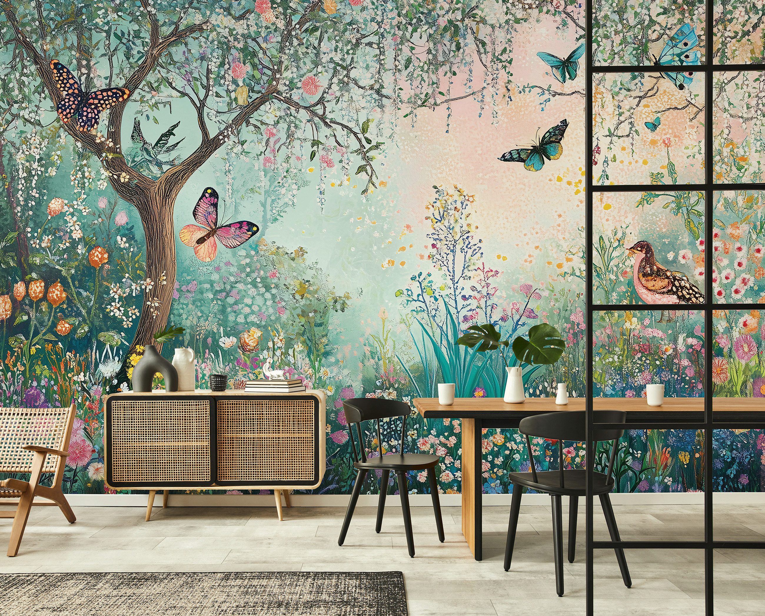 Wallarena Fototapete Garten Natur Vögel Vlies Tapete Wohnzimmer Schlafzimme günstig online kaufen