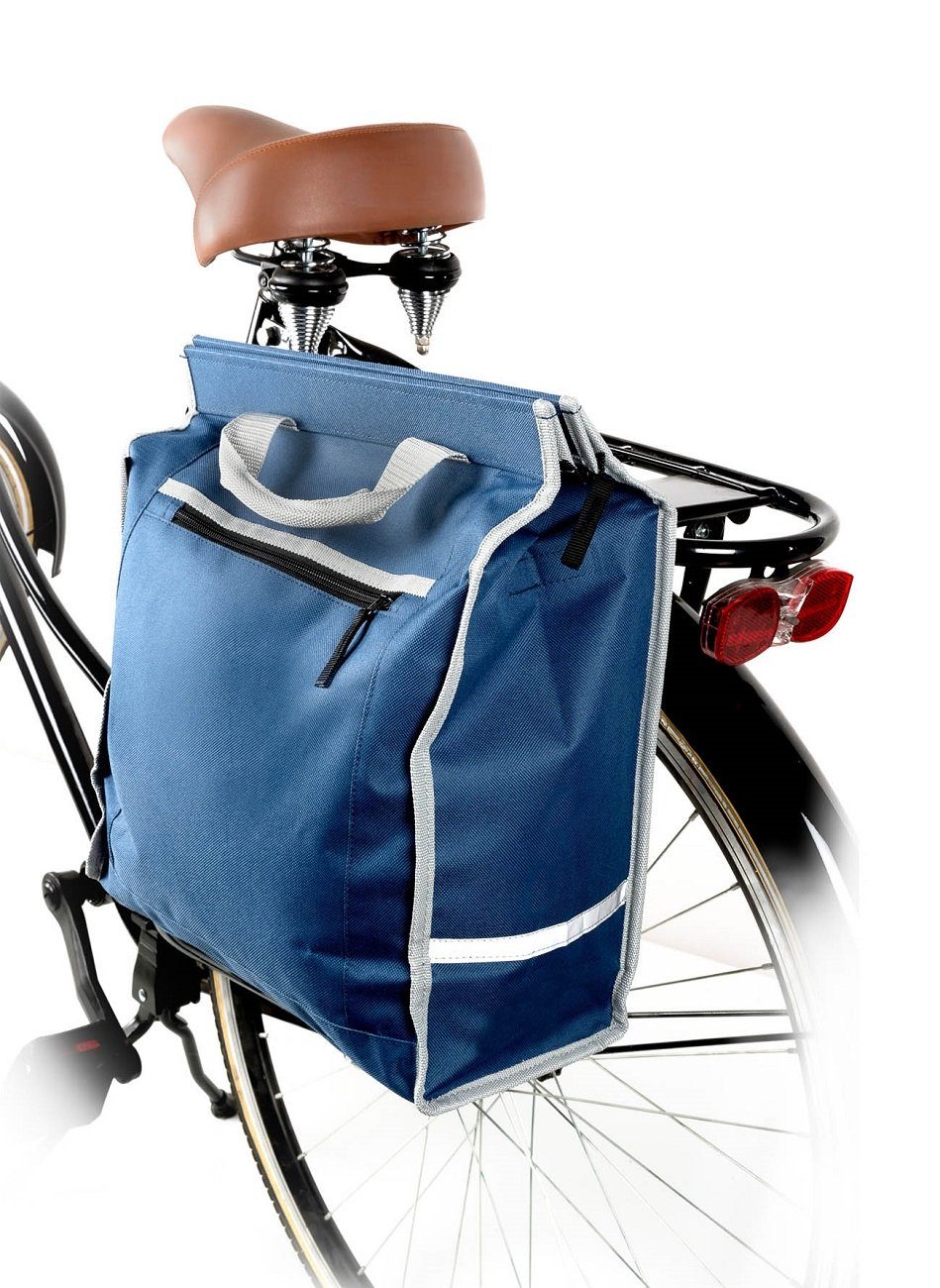 Dunlop Fahrradtasche für Gepäckträger (Fahrrad-Einkaufstasche mit 3 Fächern), Fahrrad Gepäckträgertasche wasserdicht